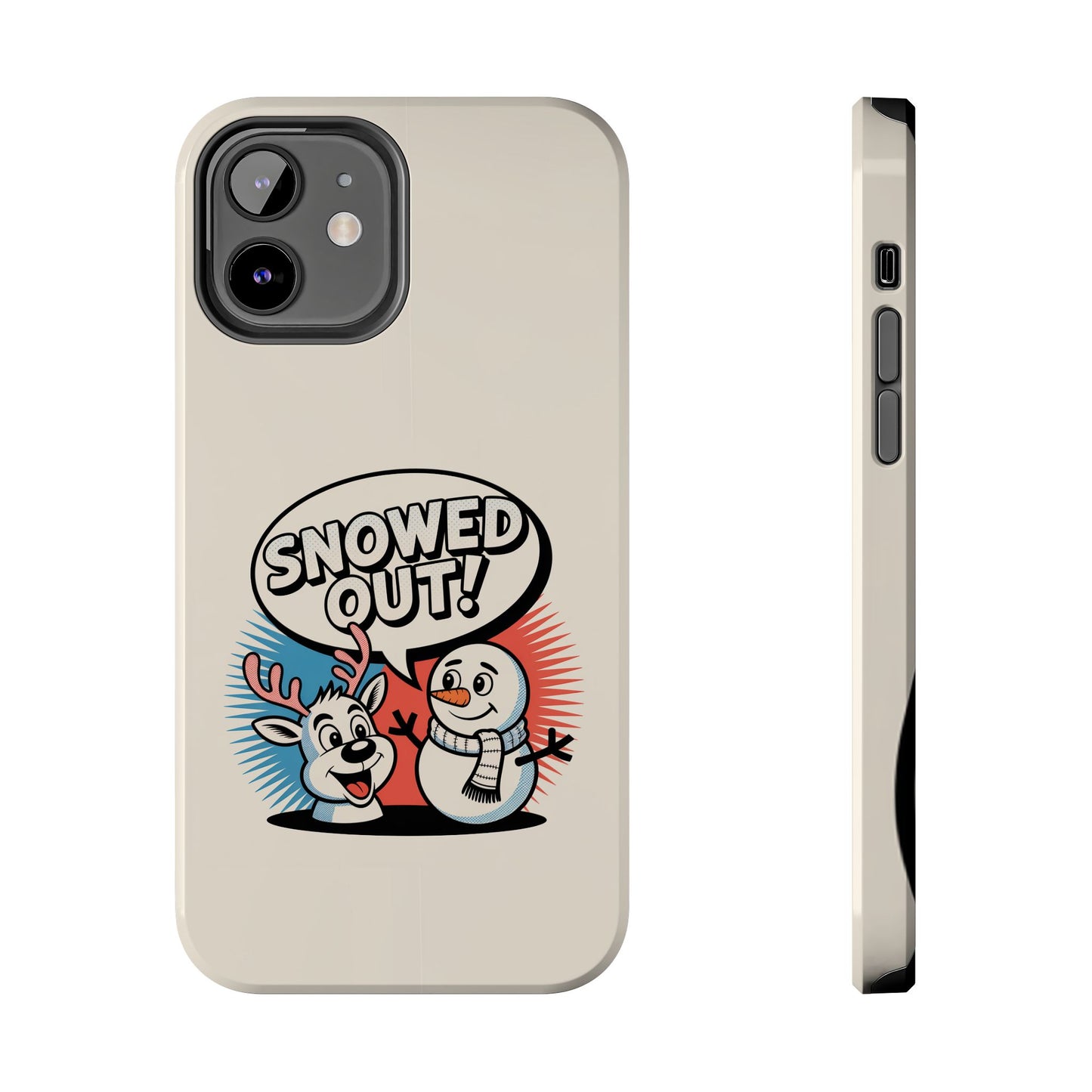 Snowman & Reindeer Tough Phone Case - Snowed Out Holiday Design