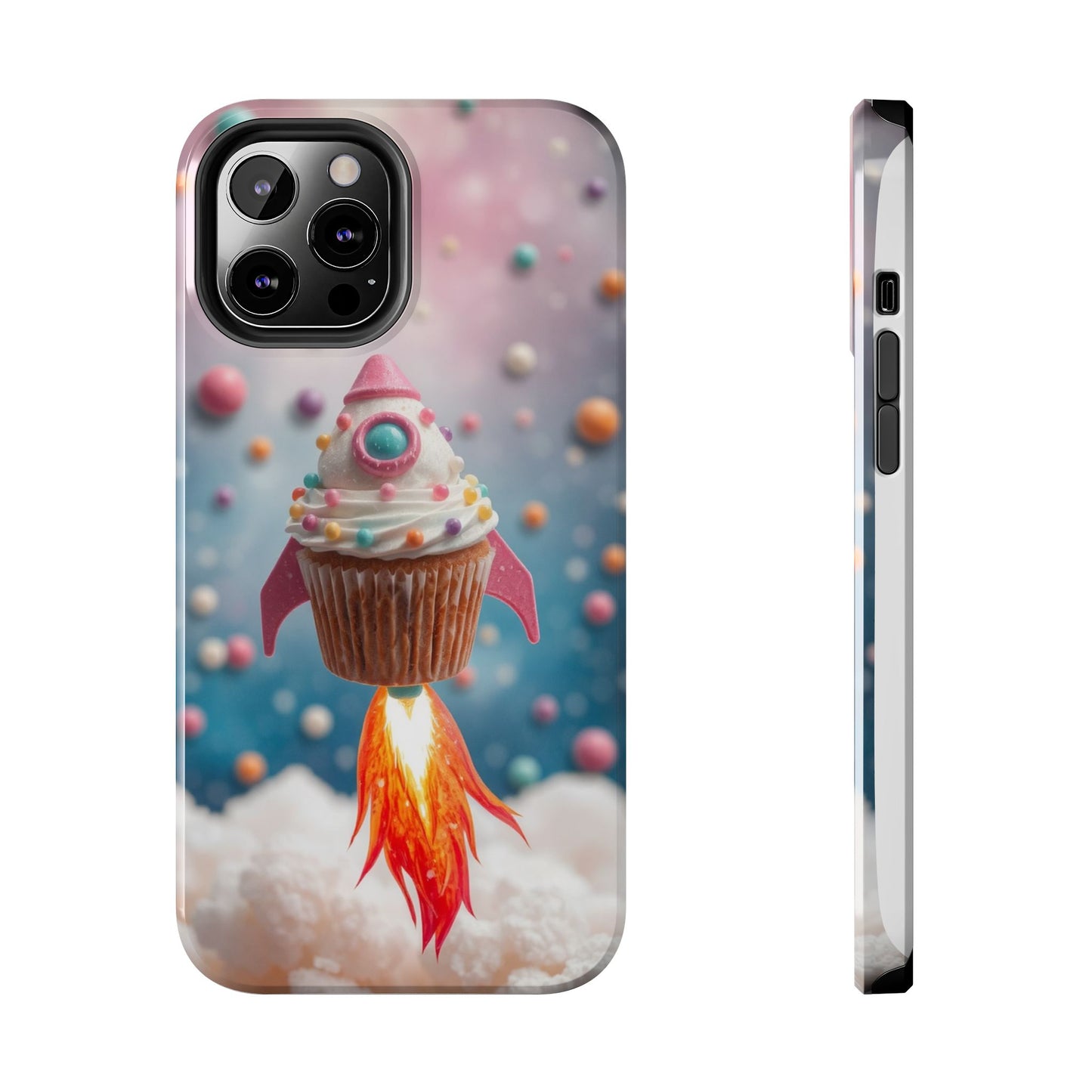 Whimsical Rocket Cupcake Phone Case - Fun Protective Case for Kids and Teens
