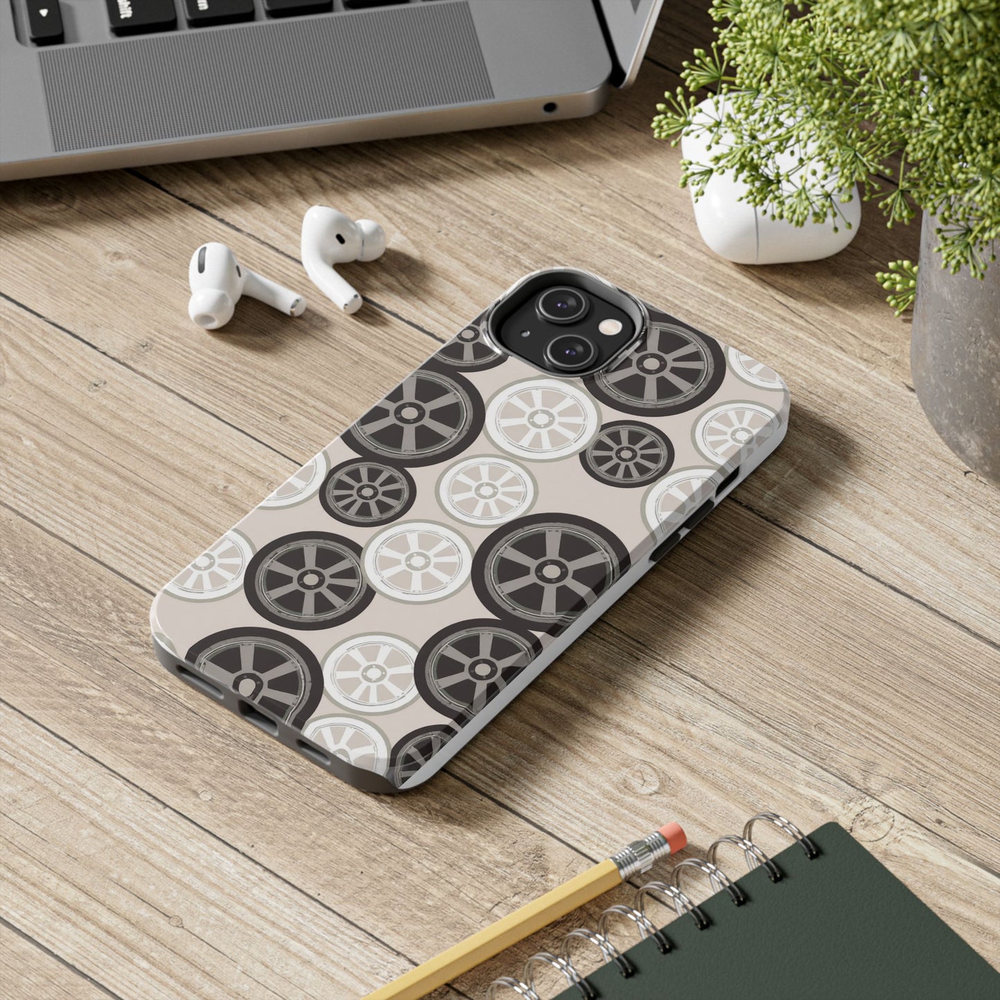 Racing Wheel Design Tough Phone Case – Durable Protection for Automotive Enthusiasts