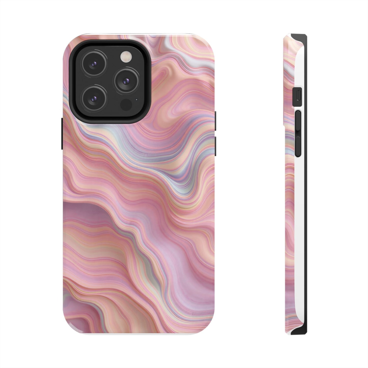 Stylish Tough Phone Cases - Abstract Pink Marble Design