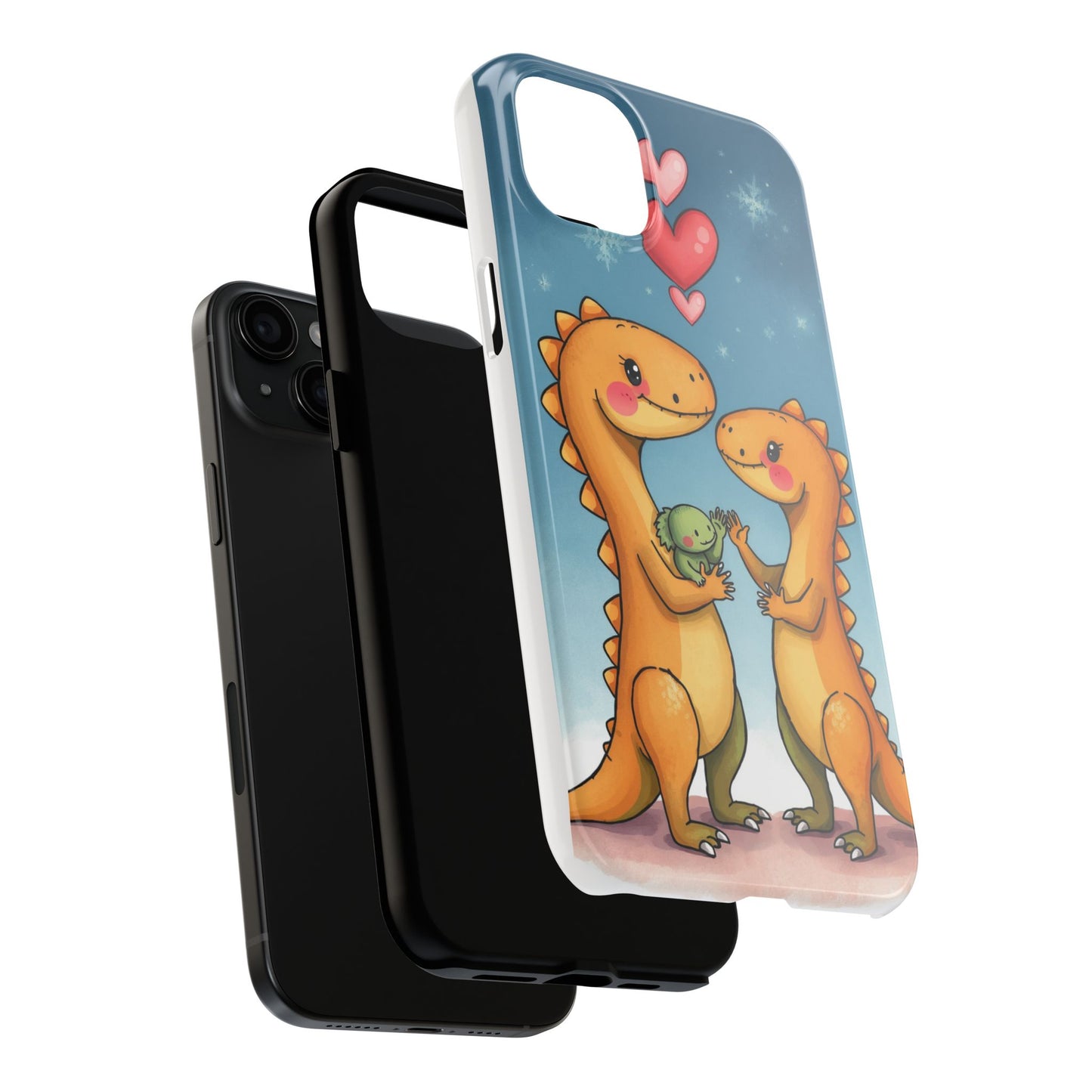 Dino Love Tough Phone Case - Cute & Durable Design for Kids & Parents