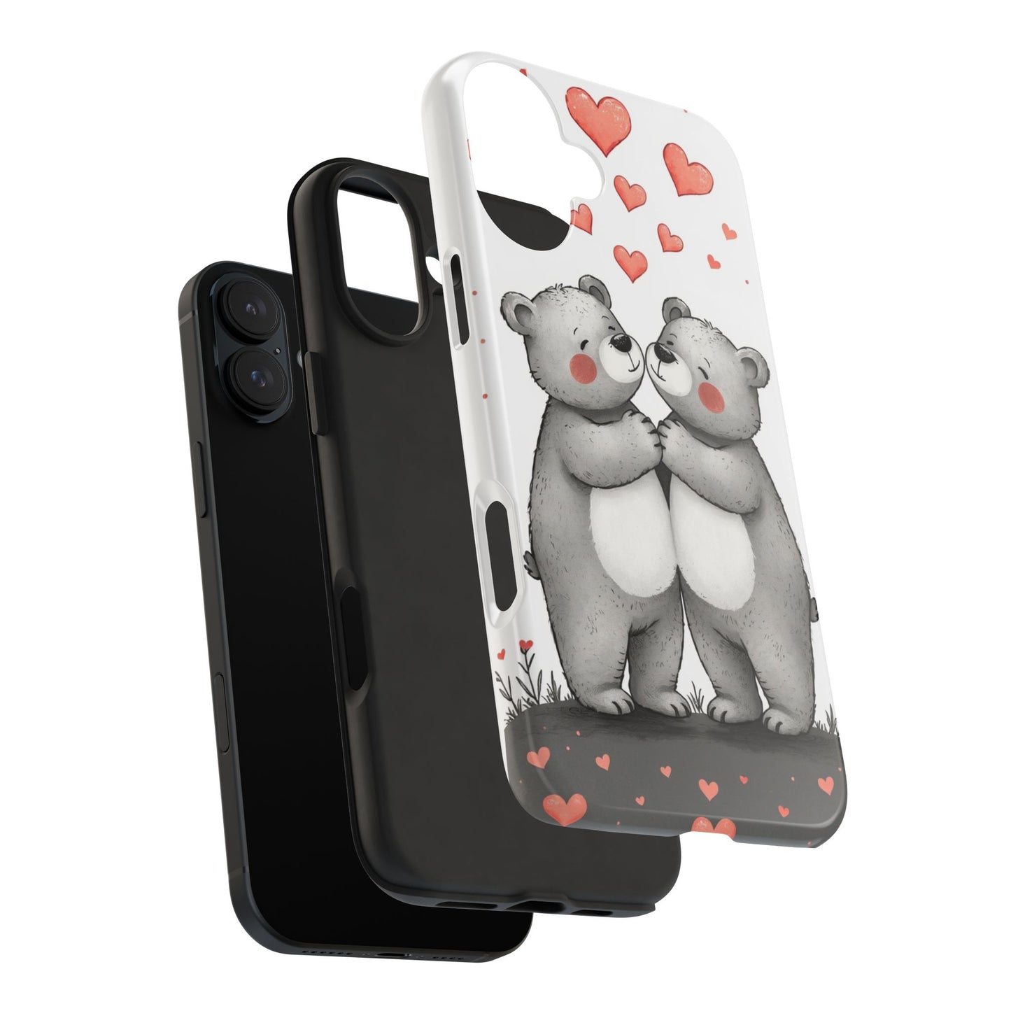 Cute Bear Love Tough Phone Case - Perfect for Valentine's Day & Couples