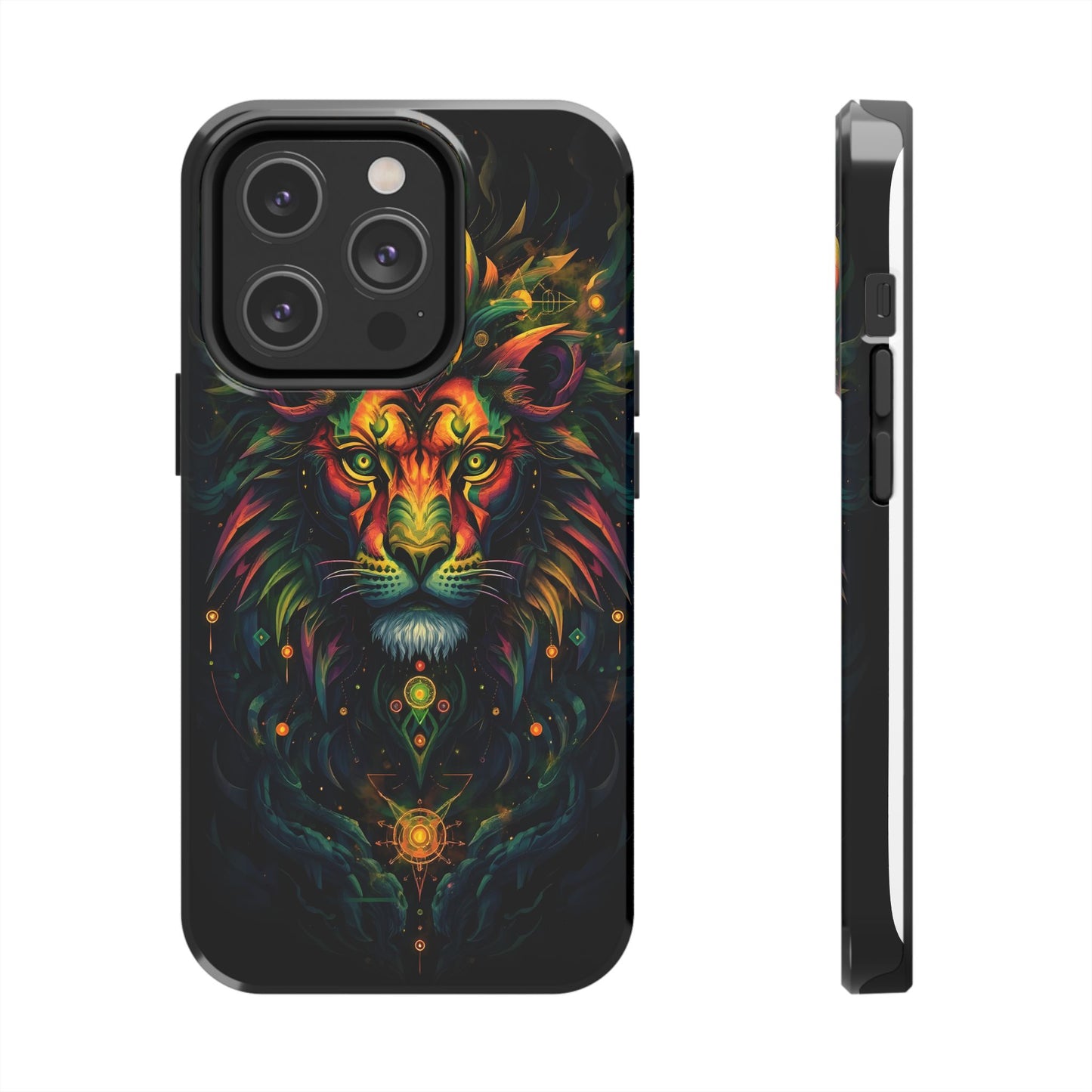 Vibrant Mystical Lion Art Tough Phone Case - Bold Protector for Animal Lovers - for iPhone