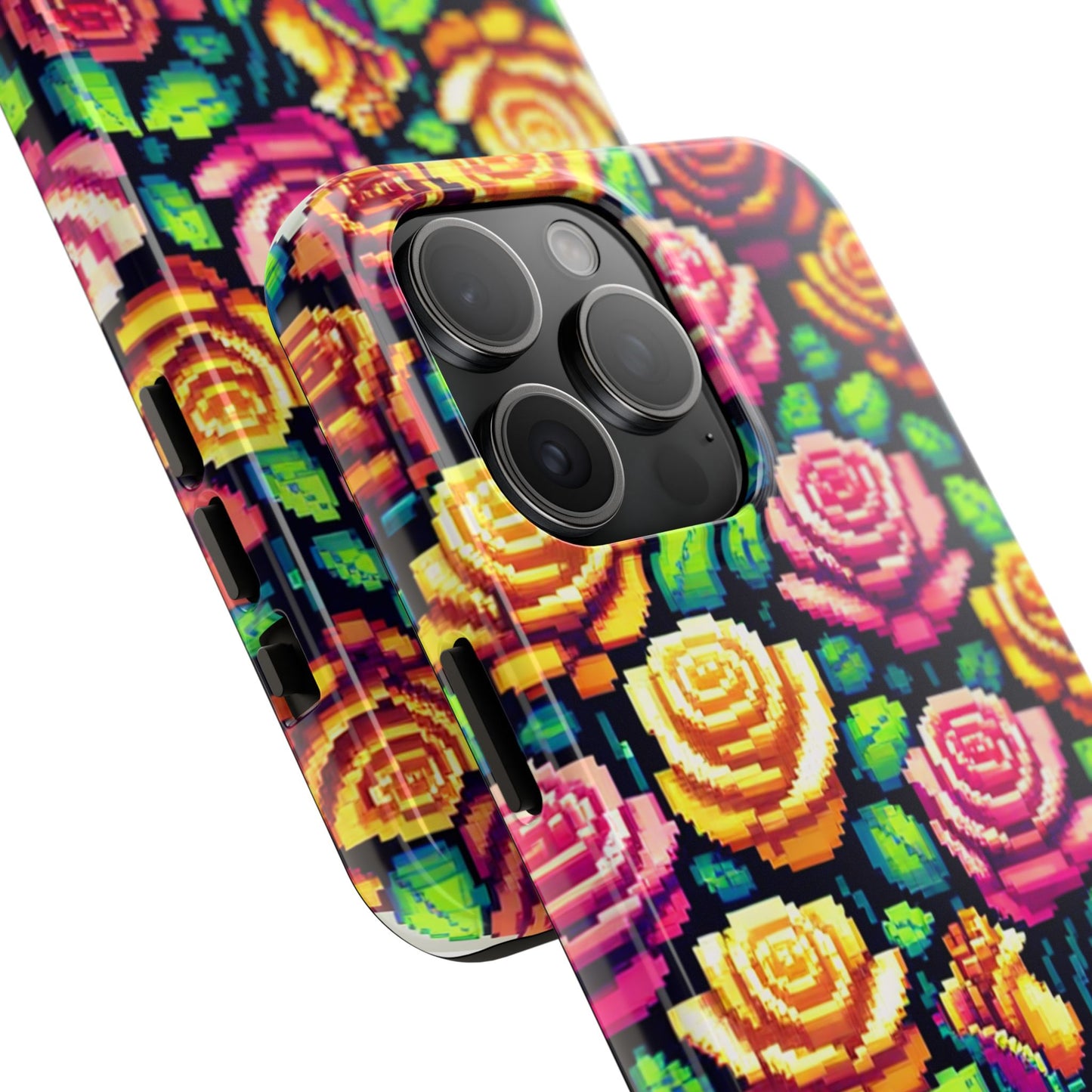 Pixel Art Roses Tough Phone Case - Stylish Protection - for iPhone
