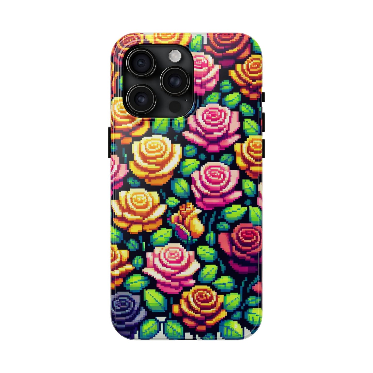 Pixel Art Roses Tough Phone Case - Stylish Protection - for iPhone