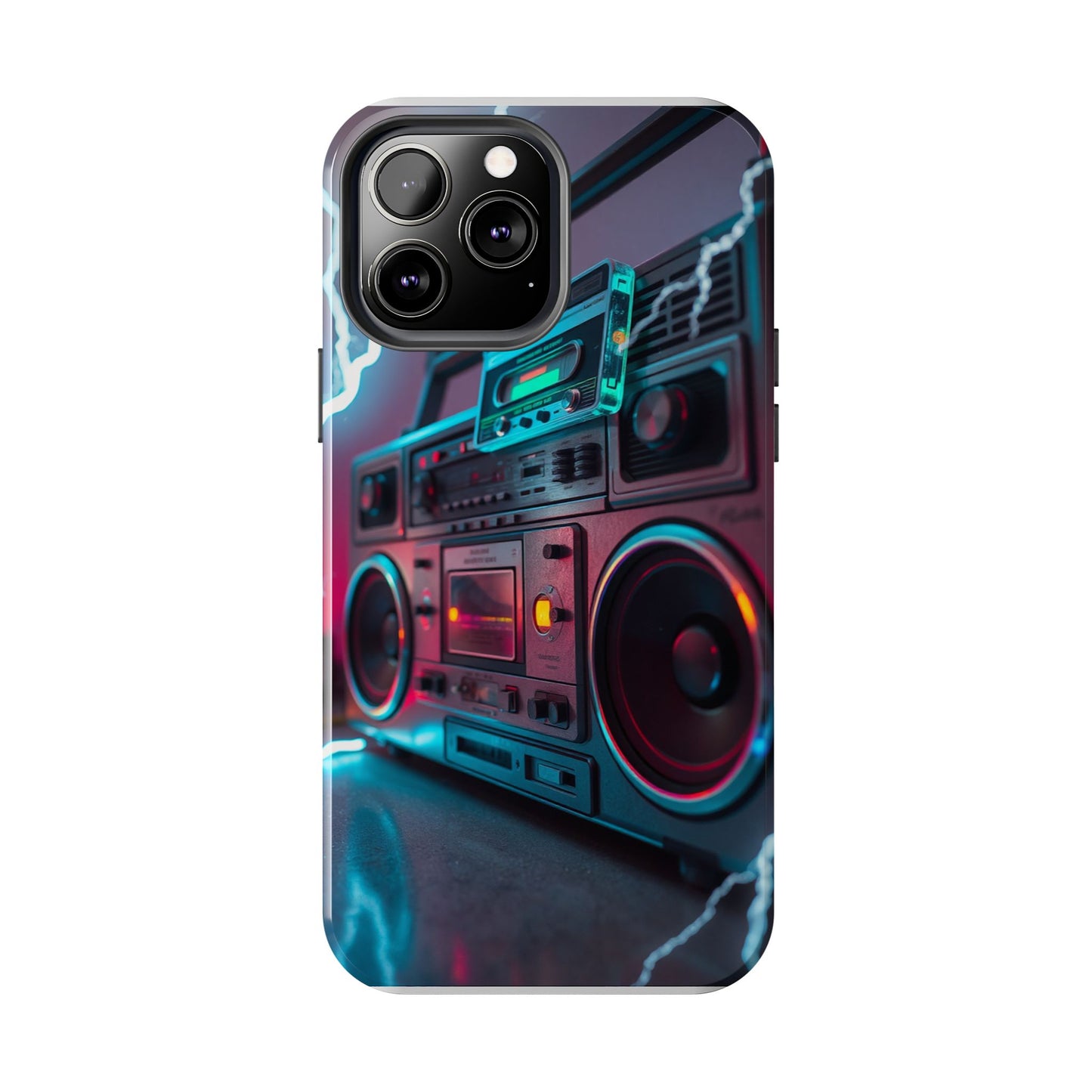 Retro Boombox Tough Phone Case – Vibrant Protection for Music Lovers