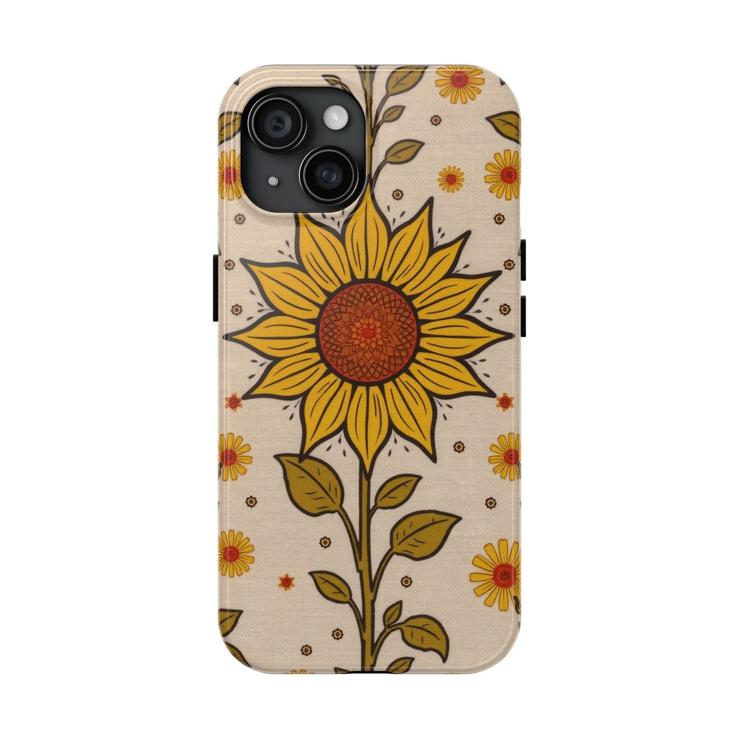 Bright Sunflower Origins Tough Phone Case - Floral Design for Nature Lovers - for iPhone