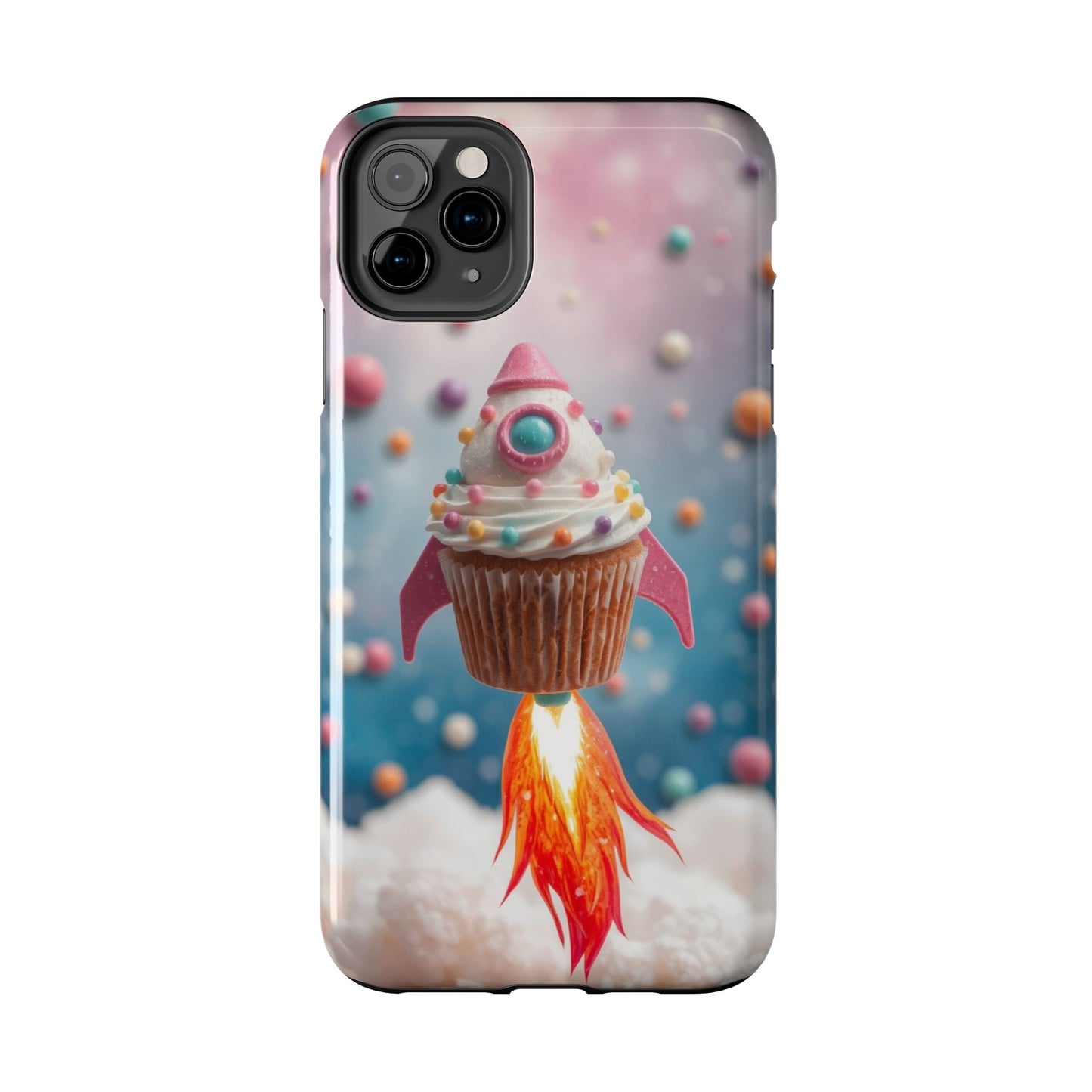 Whimsical Rocket Cupcake Phone Case - Fun Protective Case for Kids and Teens