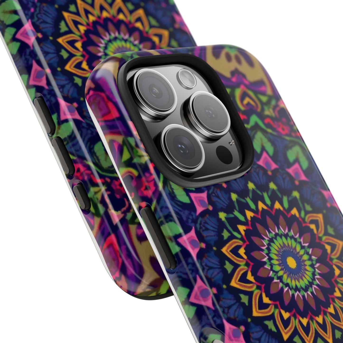 Vibrant Mandala Tough Phone Case - Colorful, Purple Fusion, Durable Protection for Your Device - for iPhone