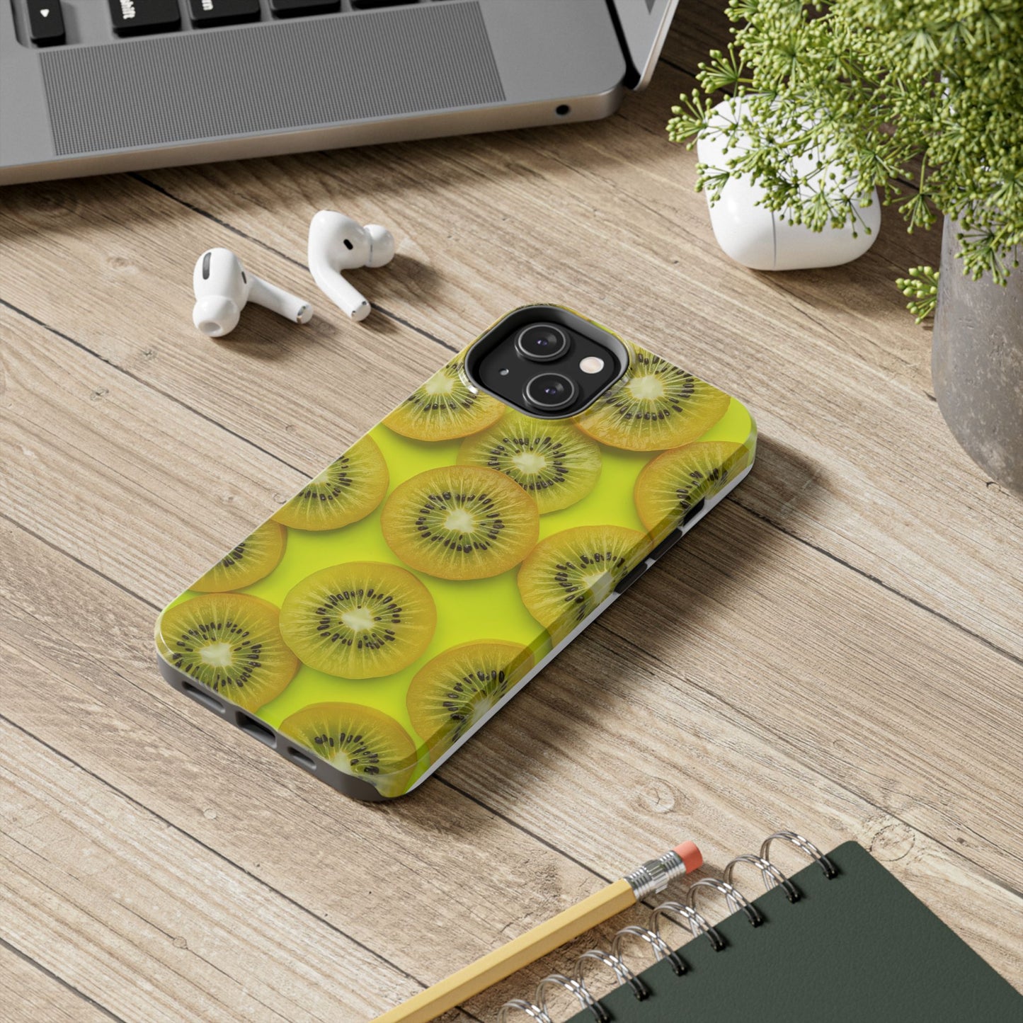 Vibrant Kiwi Tough Phone Case - Bright Yellow Design for Fruit Lovers