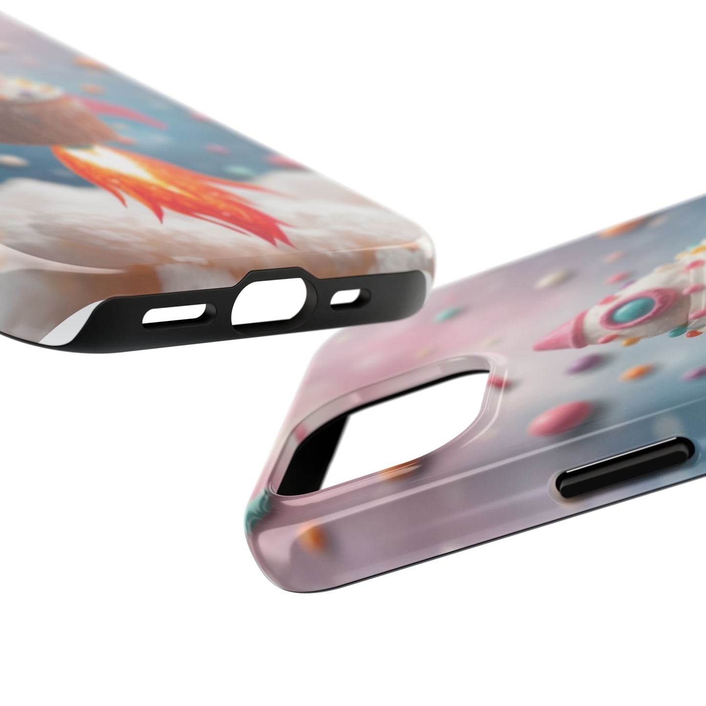 Whimsical Rocket Cupcake Phone Case - Fun Protective Case for Kids and Teens