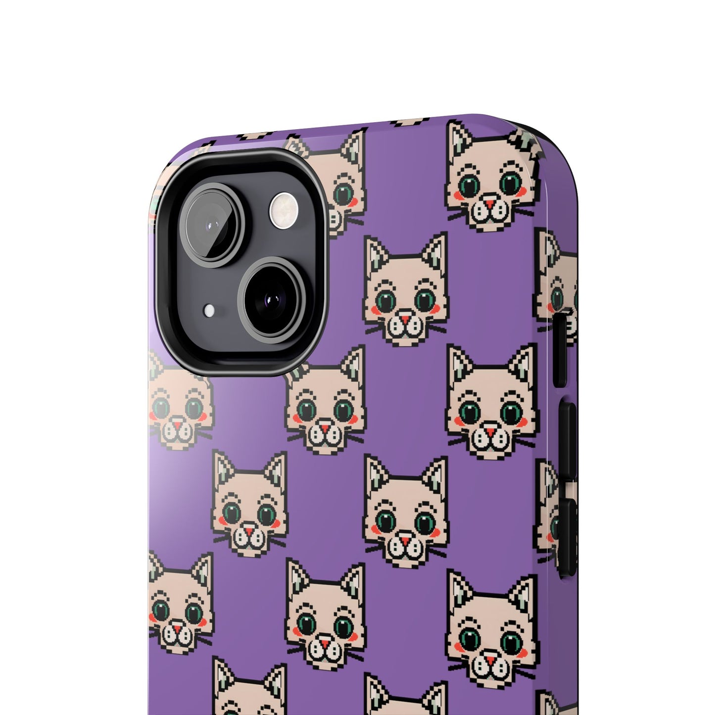 Cute Pixel Cat Tough Phone Case – Fun and Durable Protection for Cat Lovers - for iPhone