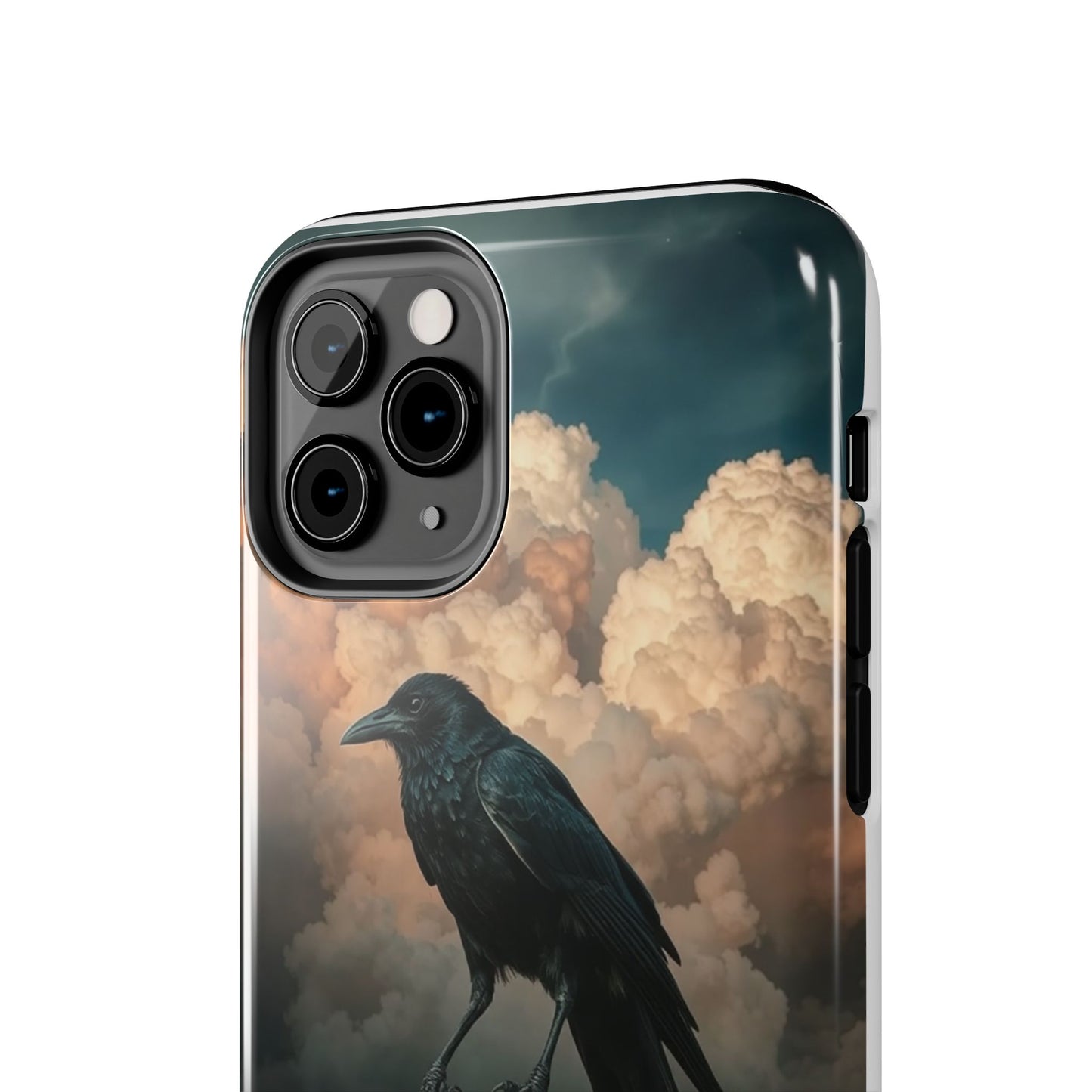 Gothic Raven Skull Tough Phone Case - Unique Protective Cover for Halloween Lovers