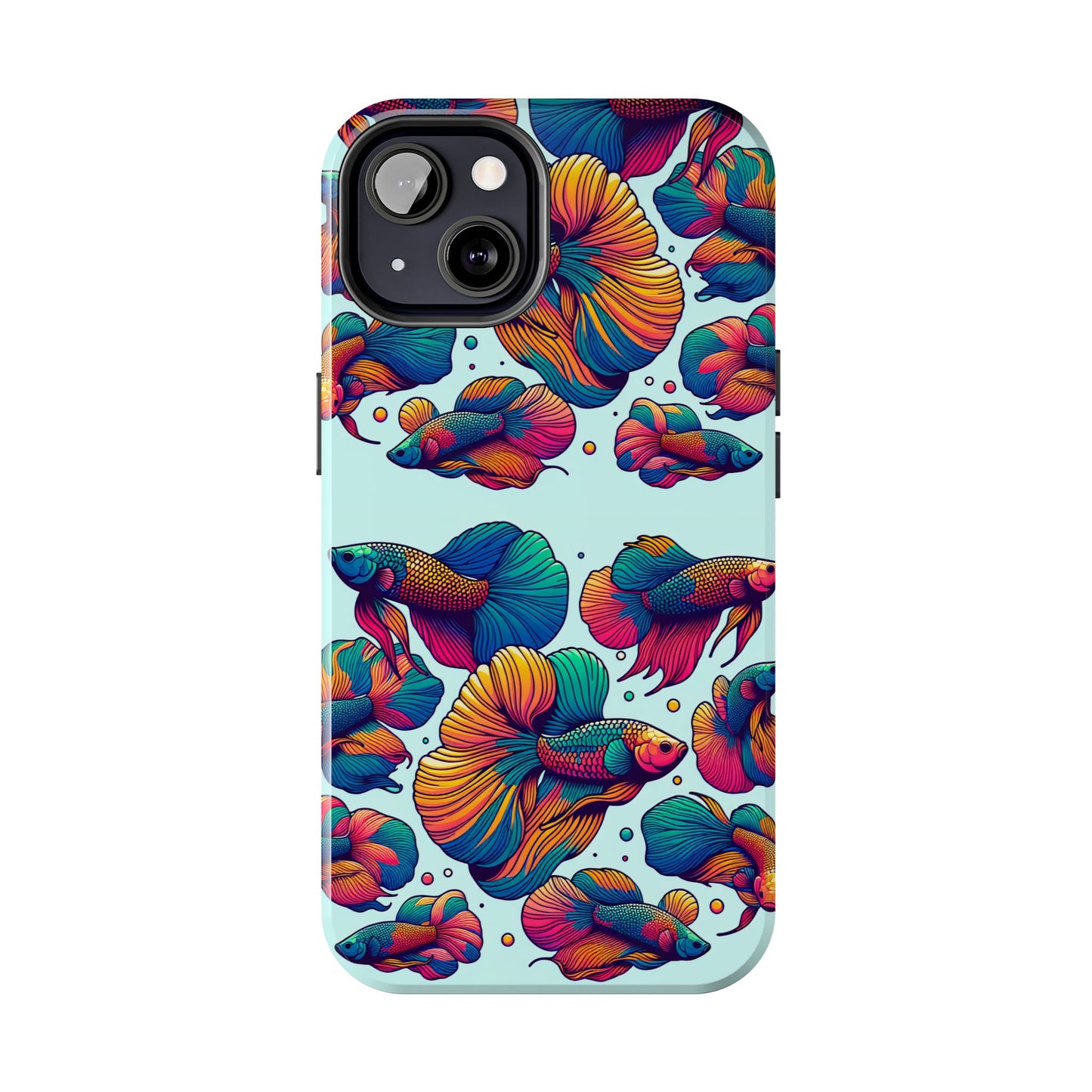 Colorful Fish Pattern Tough Phone Case - Aquatic Lovers - for iPhone