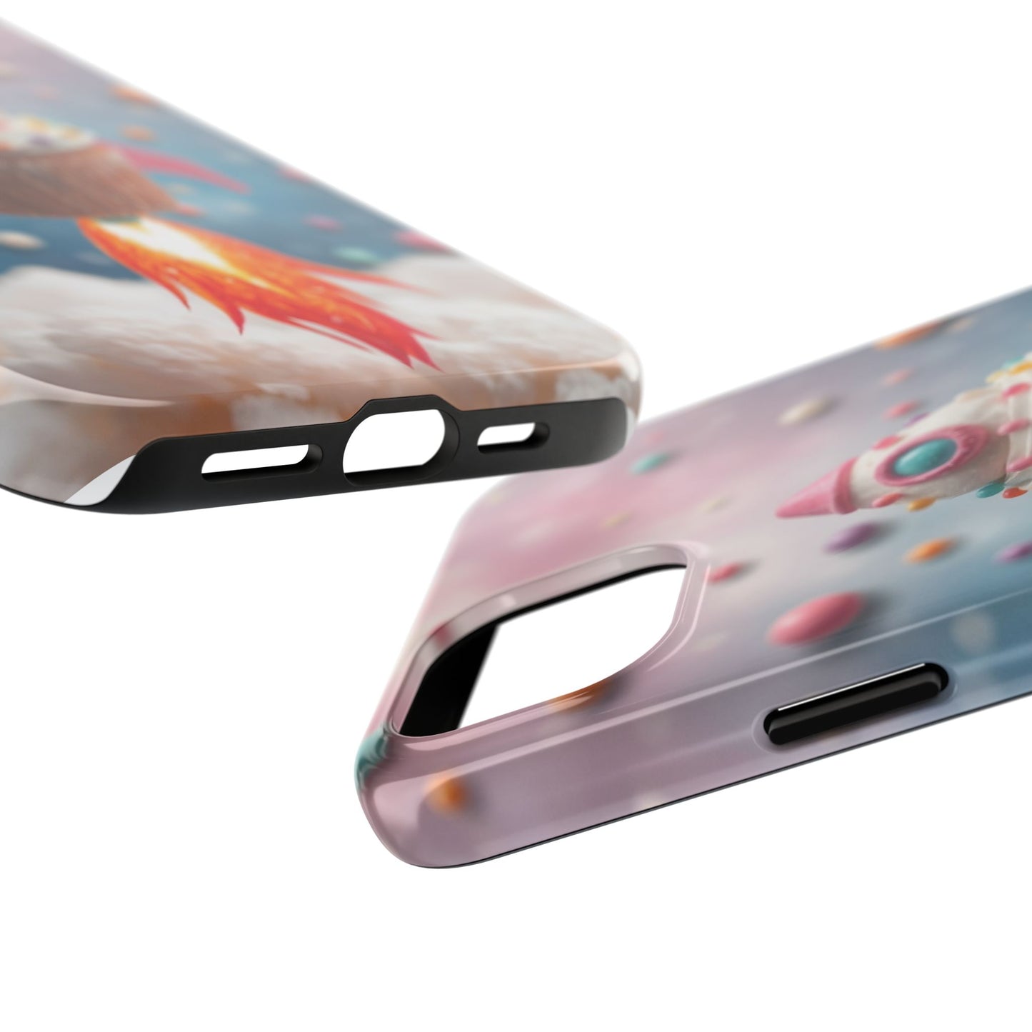 Whimsical Rocket Cupcake Phone Case - Fun Protective Case for Kids and Teens