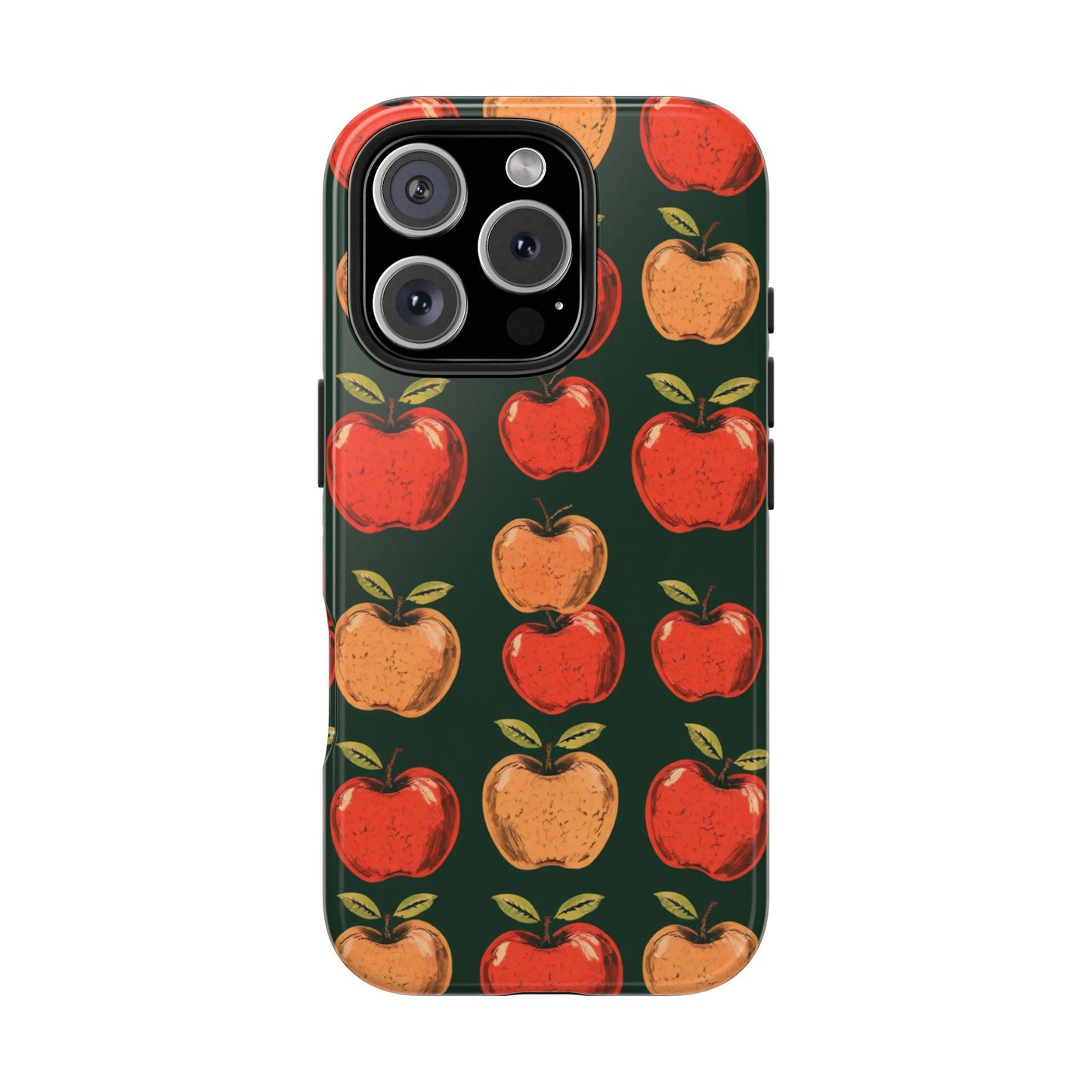 Apple Retro Pattern Tough Phone Case - Durable, Stylish, and Protective for Everyday Use - for iPhone