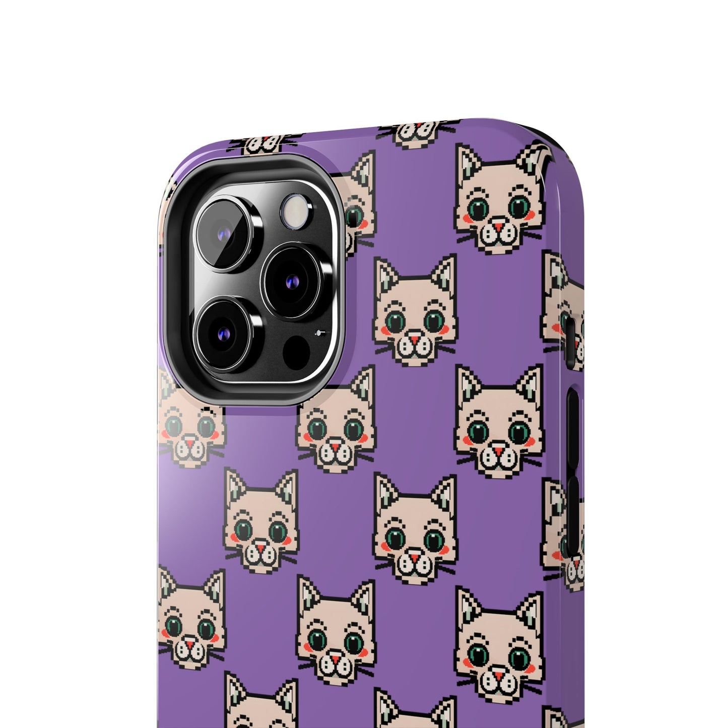 Cute Pixel Cat Tough Phone Case – Fun and Durable Protection for Cat Lovers - for iPhone