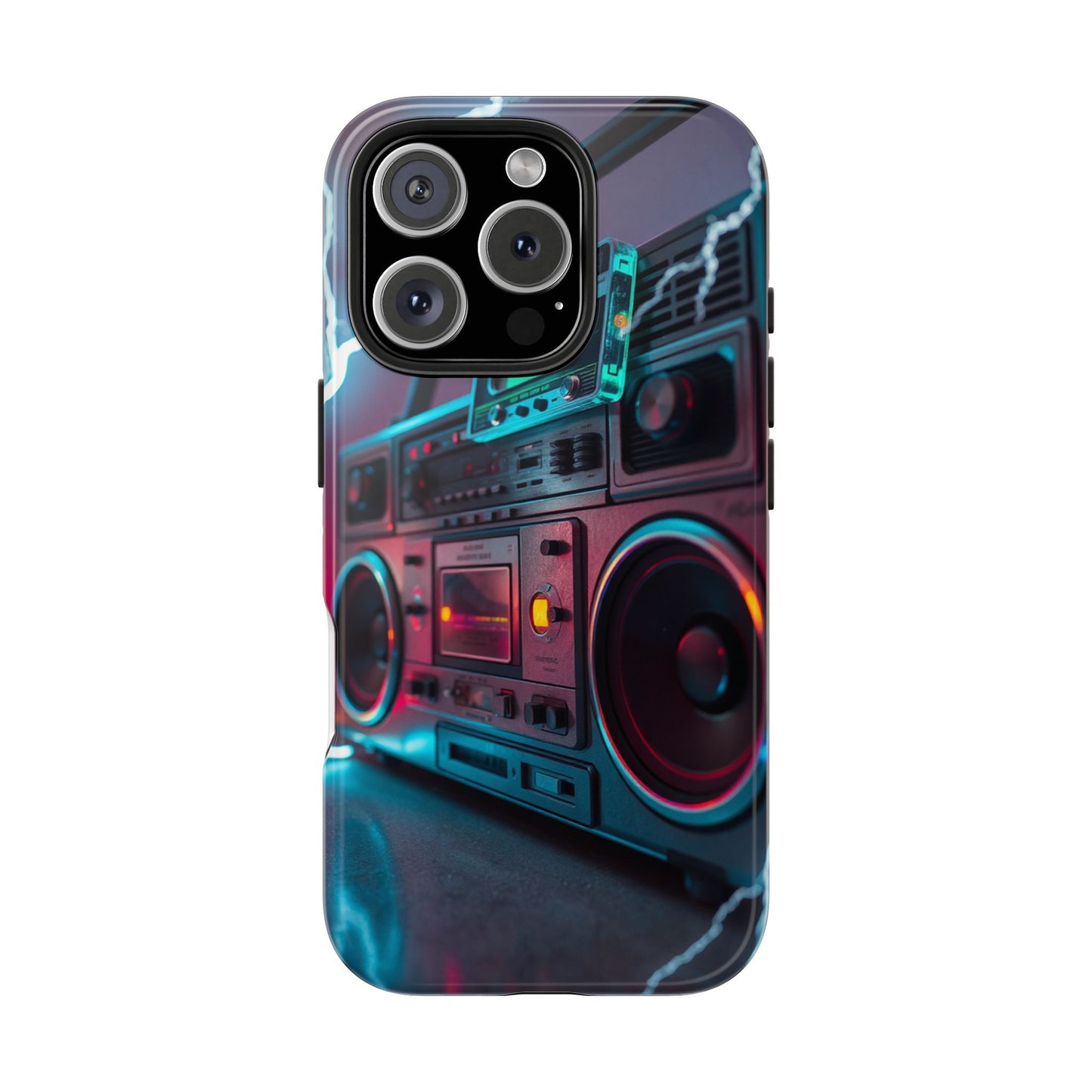 Retro Boombox Tough Phone Case – Vibrant Protection for Music Lovers