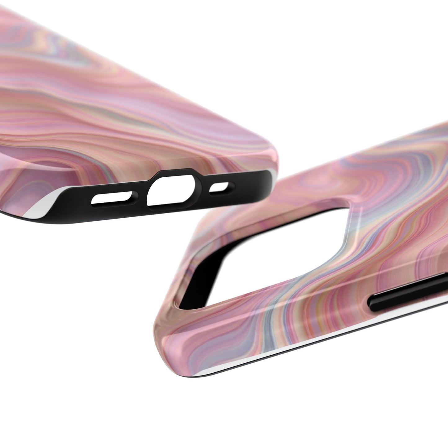 Stylish Tough Phone Cases - Abstract Pink Marble Design