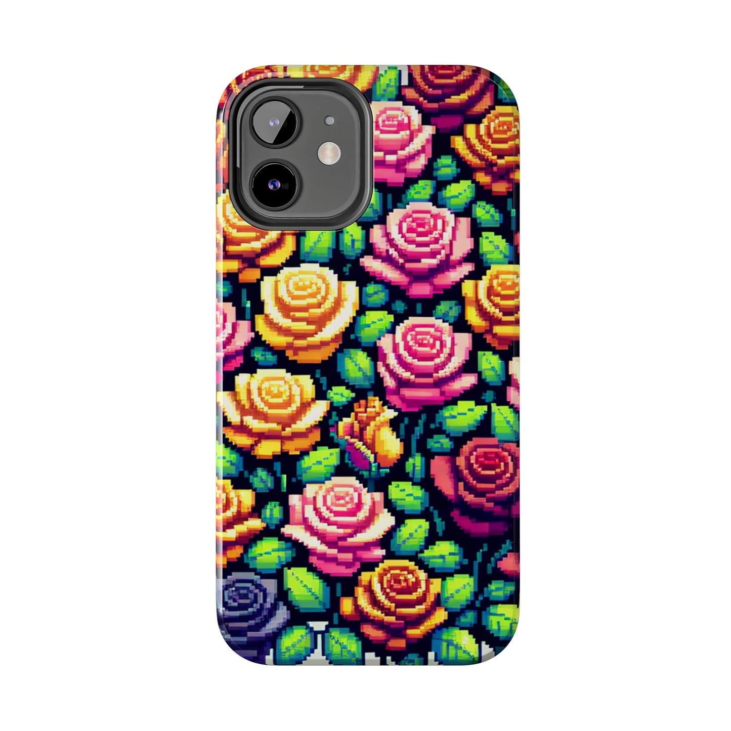 Pixel Art Roses Tough Phone Case - Stylish Protection - for iPhone