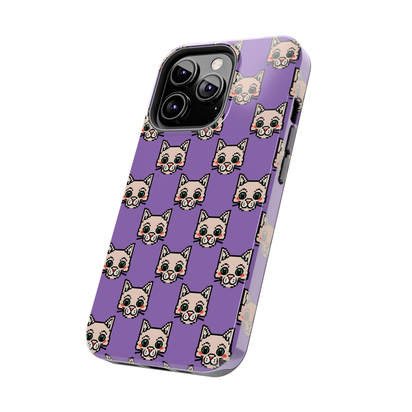 Cute Pixel Cat Tough Phone Case – Fun and Durable Protection for Cat Lovers - for iPhone