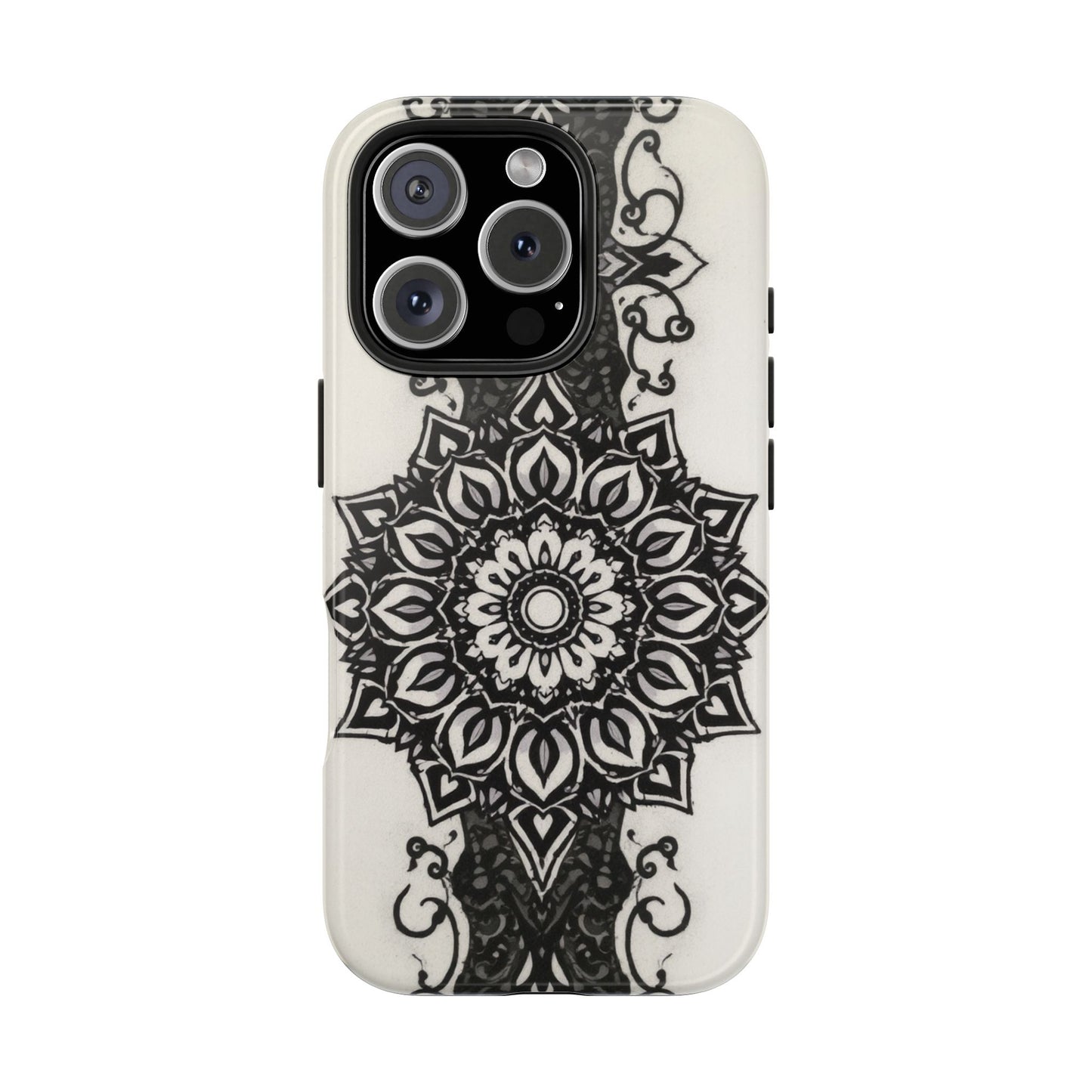 Stylish Tough Phone Cases with Dark Mandala Design - Durable and Unique Protection - for iPhone