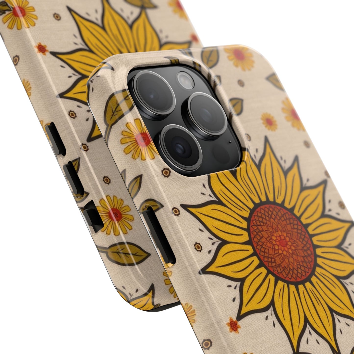 Bright Sunflower Origins Tough Phone Case - Floral Design for Nature Lovers - for iPhone