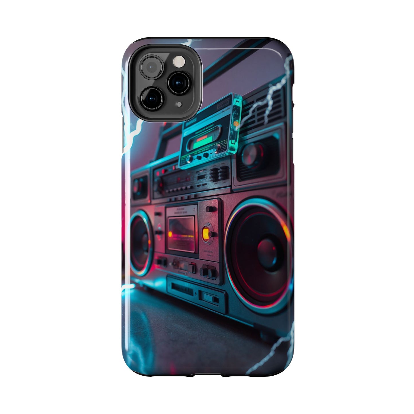Retro Boombox Tough Phone Case – Vibrant Protection for Music Lovers