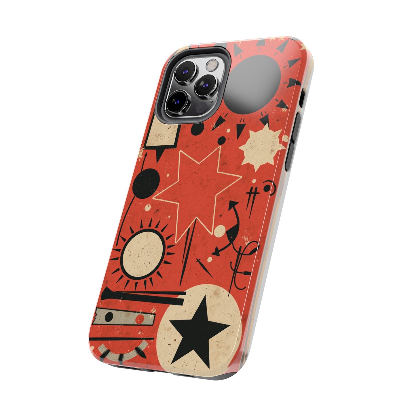 Retro Bold Tough Phone Case - Unique Geometric Design - for iPhone