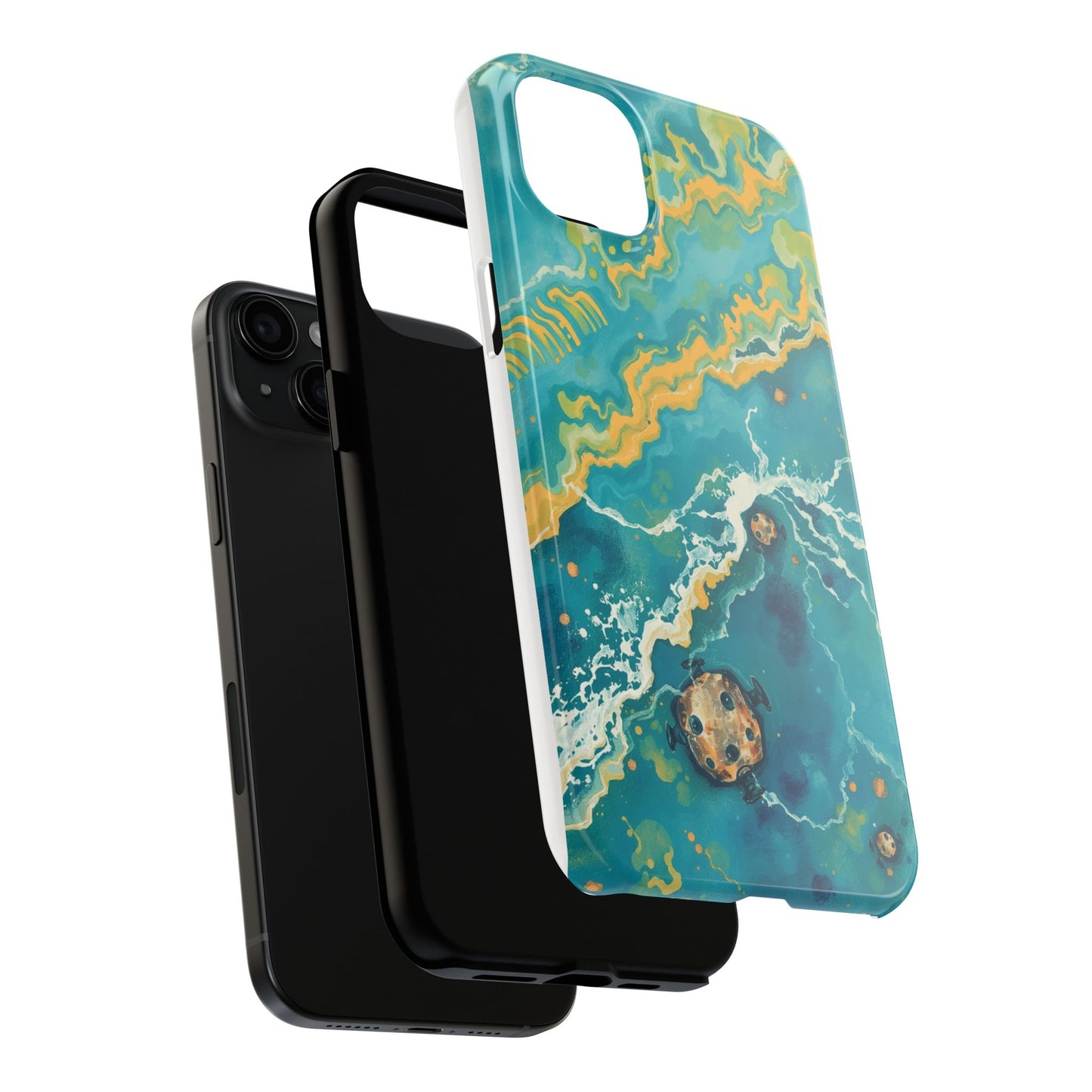 Ocean Wave Tough Phone Case – Durable Protection with Abstract Art Design