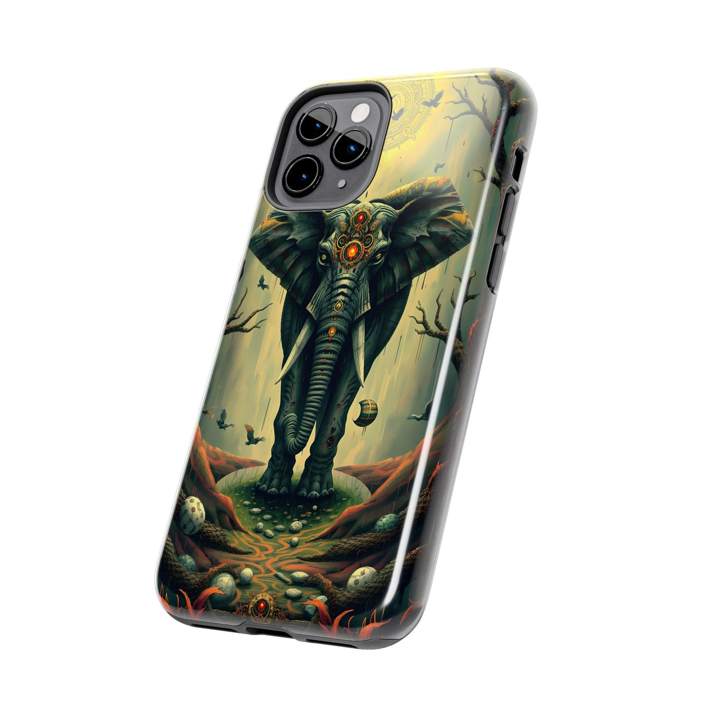 Mystical Forest Elephant Tough Phone Case | Vibrant Design for Nature Lovers - for iPhone