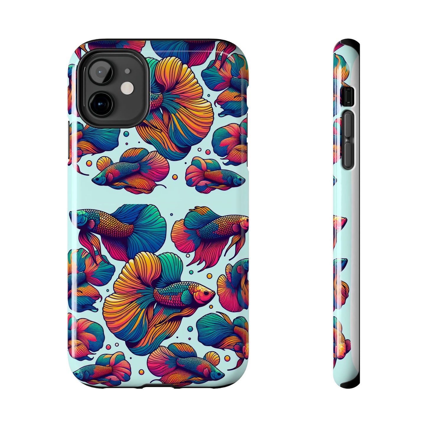 Colorful Fish Pattern Tough Phone Case - Aquatic Lovers - for iPhone