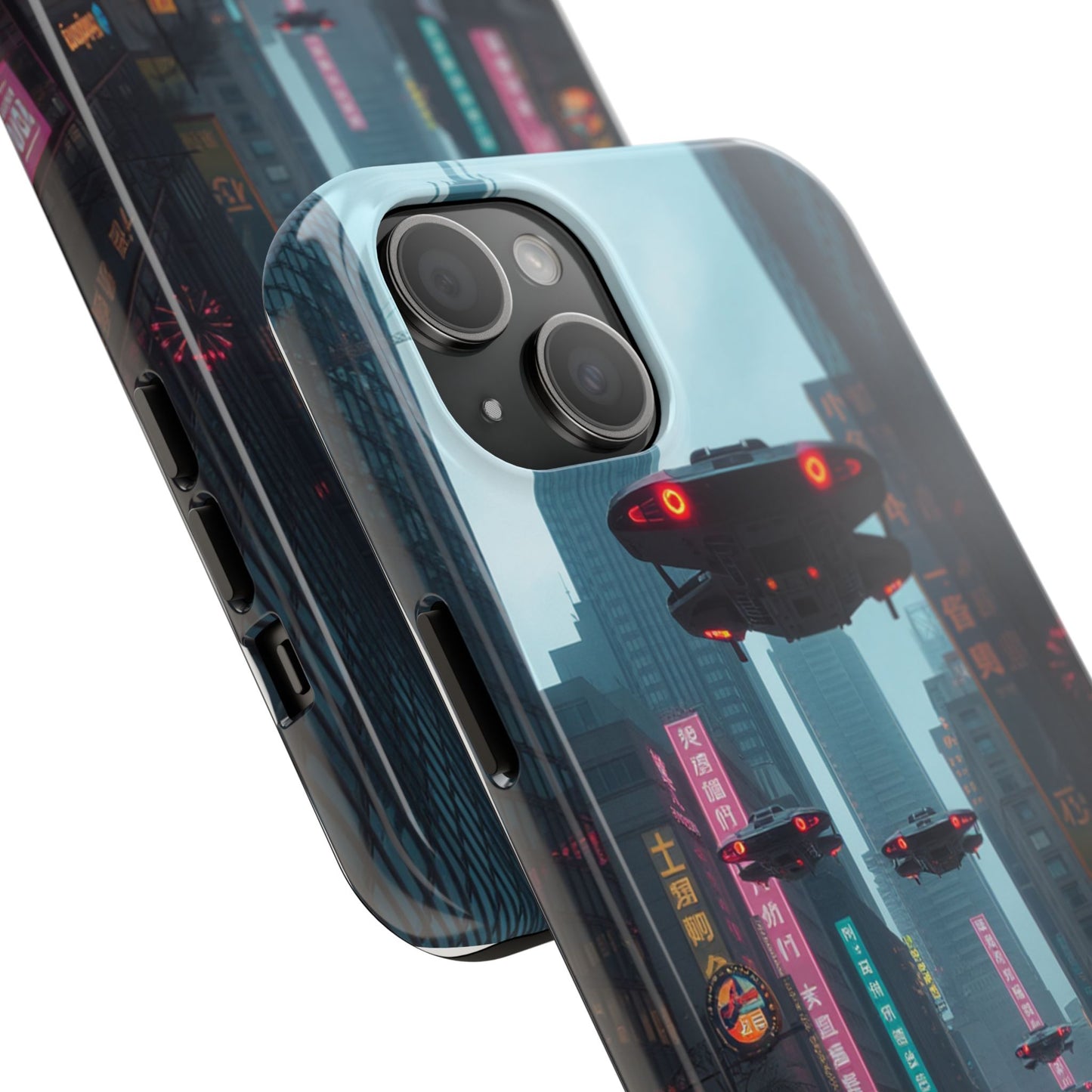 Futuristic City Tough Phone Case - Sci-Fi Design for Urban Explorers