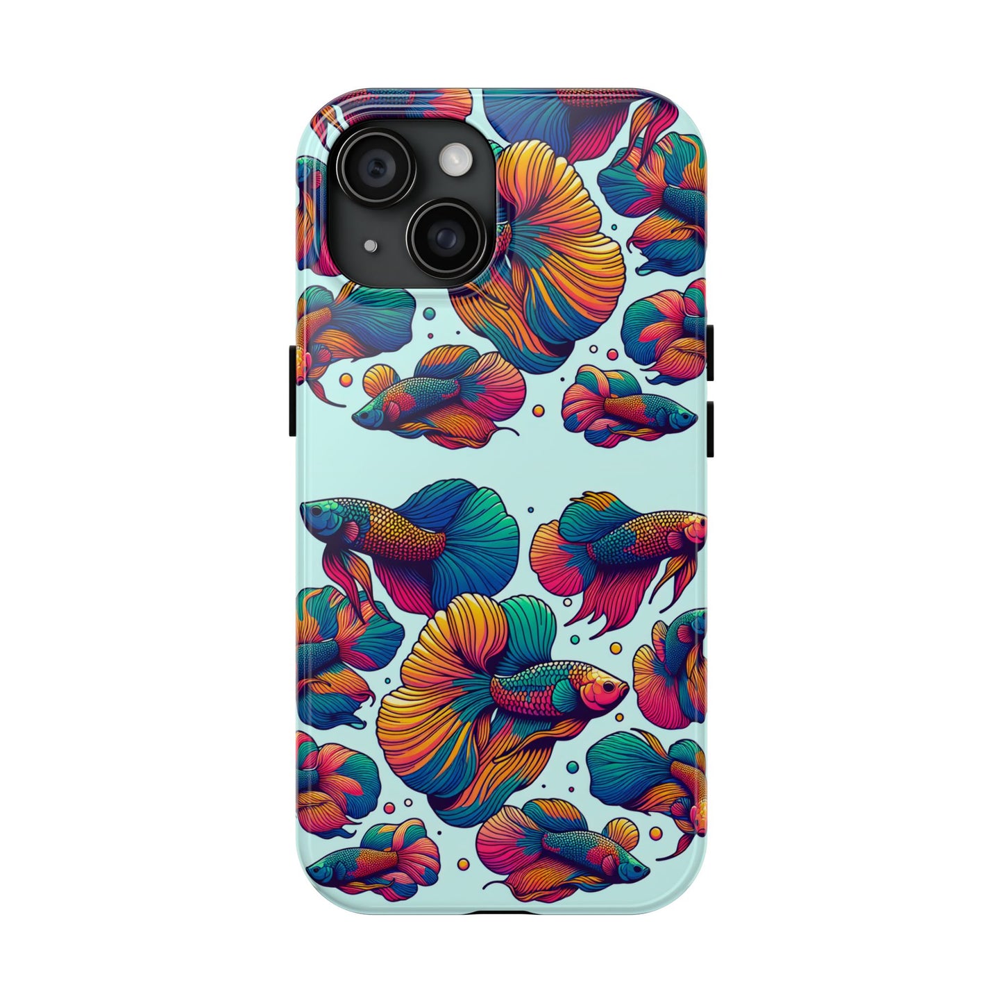 Colorful Fish Pattern Tough Phone Case - Aquatic Lovers - for iPhone