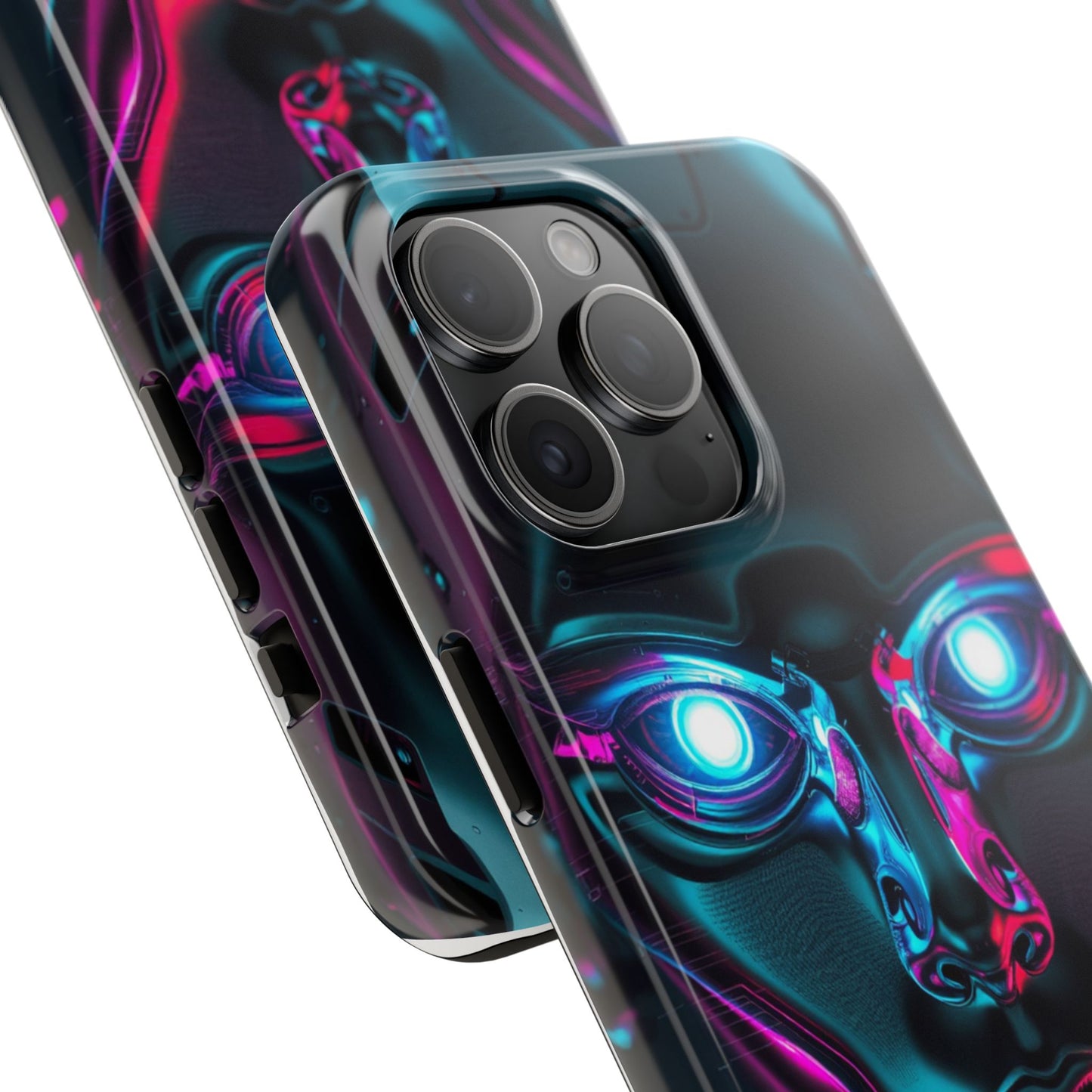 Futuristic Phone Case, Tough Phone Cover, Cyberpunk Style, Robot Design, Gift for Tech Lovers, Unique Phone Accessories