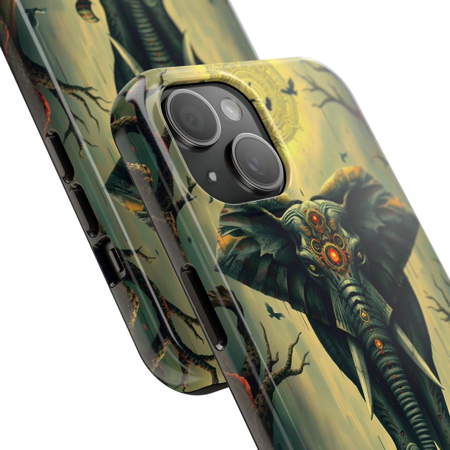 Mystical Forest Elephant Tough Phone Case | Vibrant Design for Nature Lovers - for iPhone