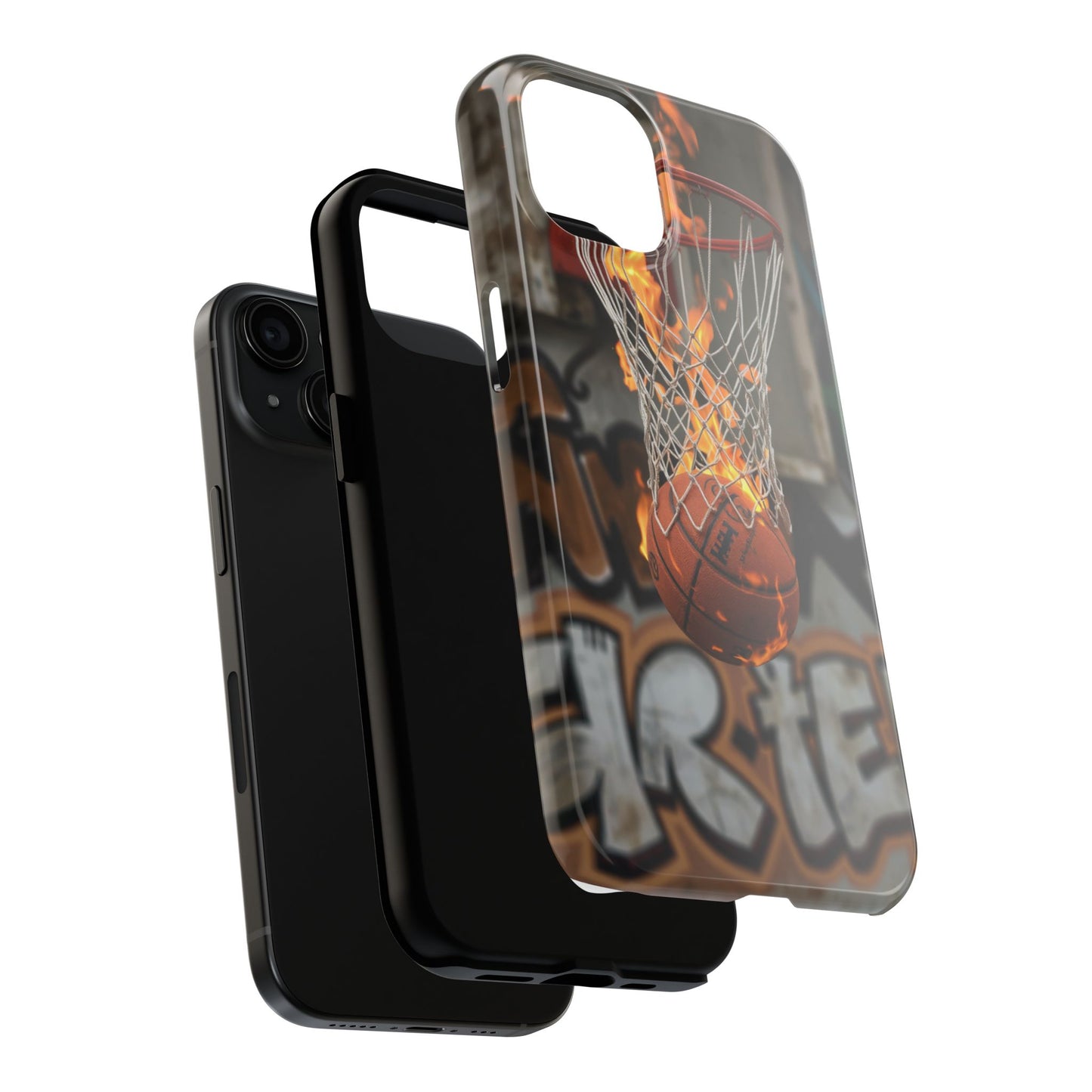 Fire Basketball Tough Phone Case - Durable Sporty Design for Athletes & Fans