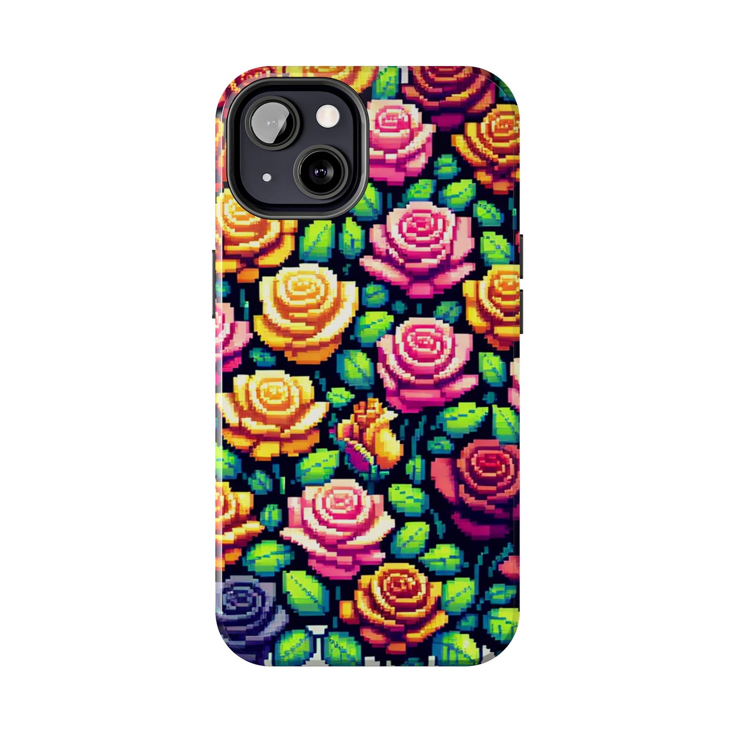 Pixel Art Roses Tough Phone Case - Stylish Protection - for iPhone