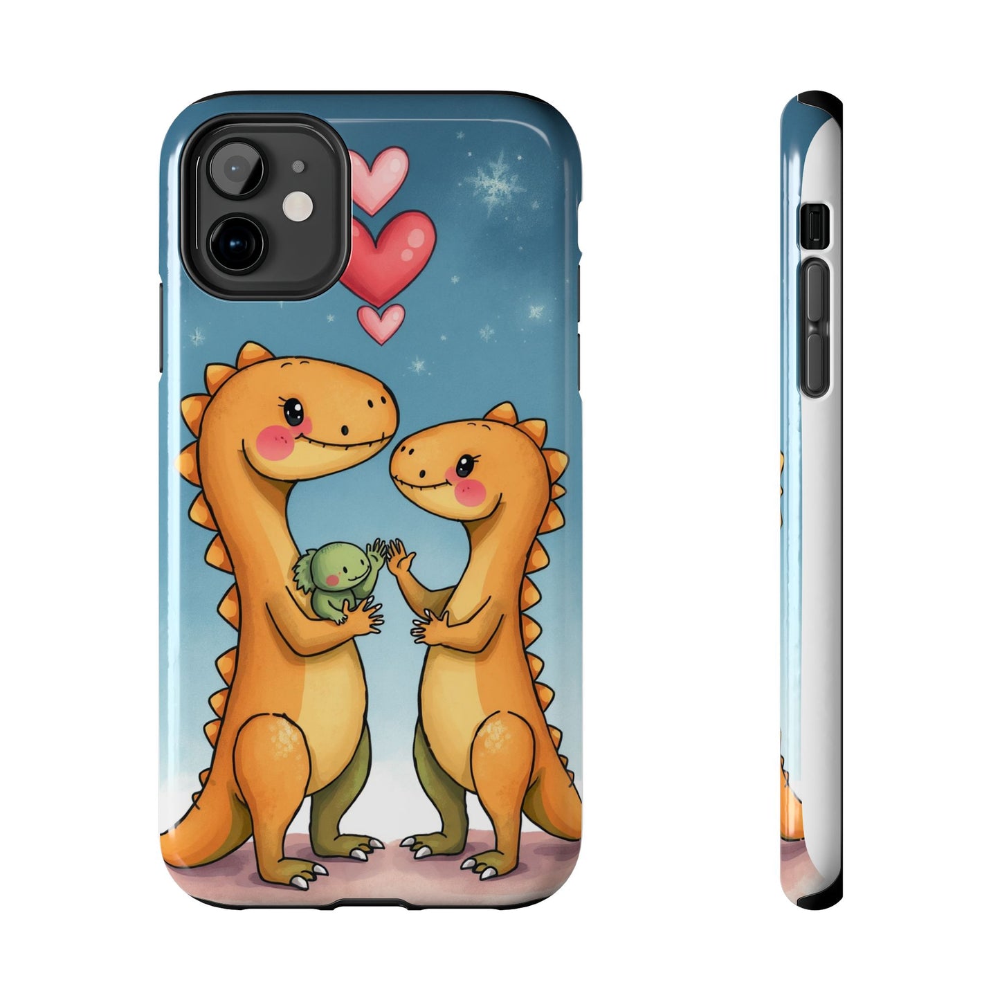 Dino Love Tough Phone Case - Cute & Durable Design for Kids & Parents