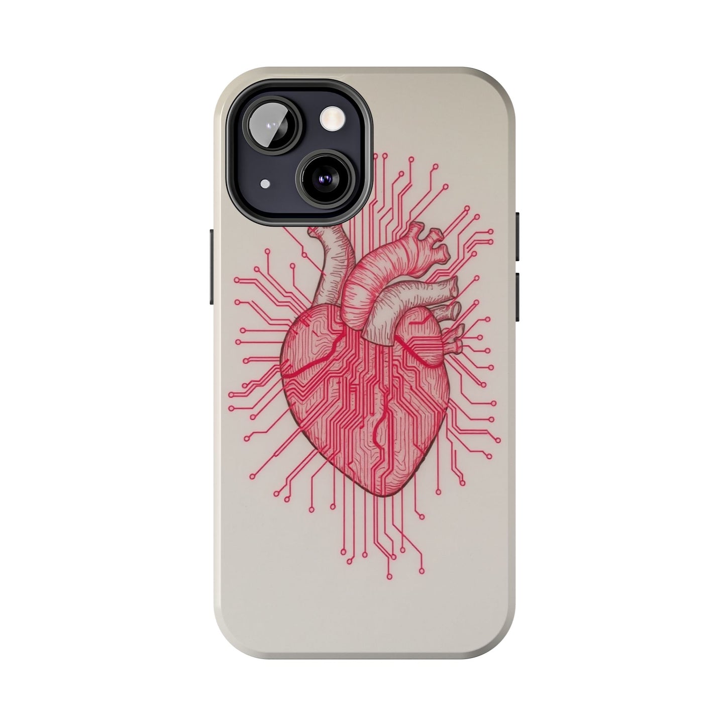 Heart Circuit Tough Phone Case – Unique Tech-Inspired Design for Tech Lovers