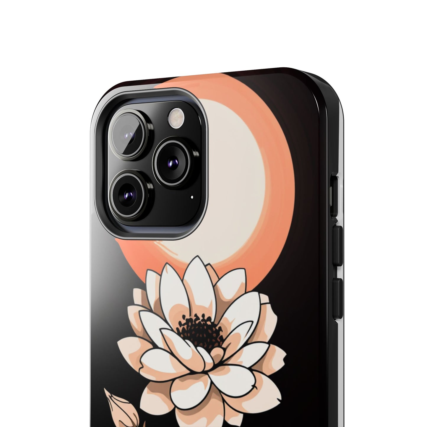 Elegant Contrast Floral Tough Phone Case - Stylish Protection for Your Device - for iPhone