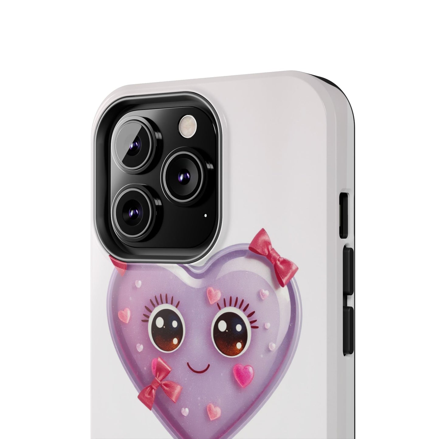 Cute Heart Lollipop Tough Phone Case - Adorable Protection for Candy Lovers