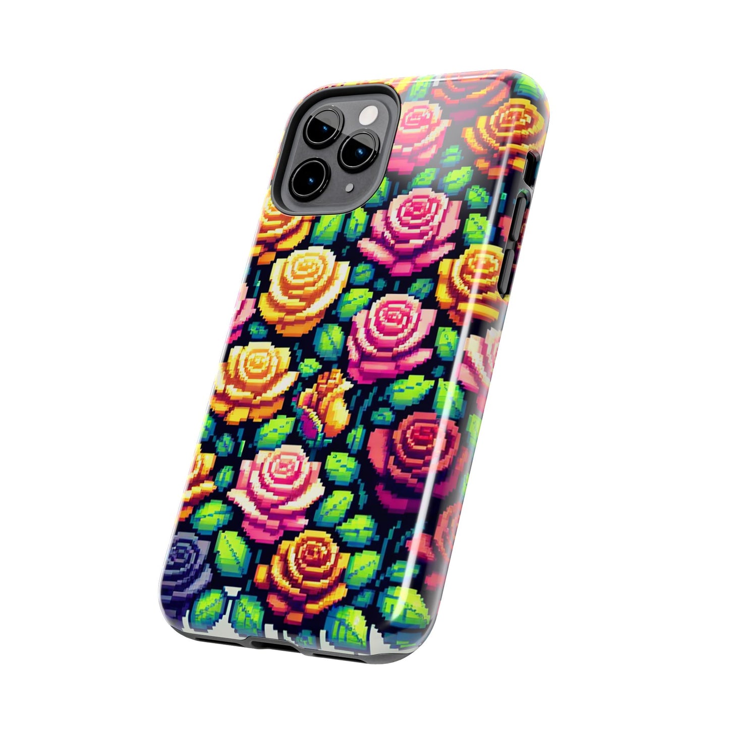 Pixel Art Roses Tough Phone Case - Stylish Protection - for iPhone