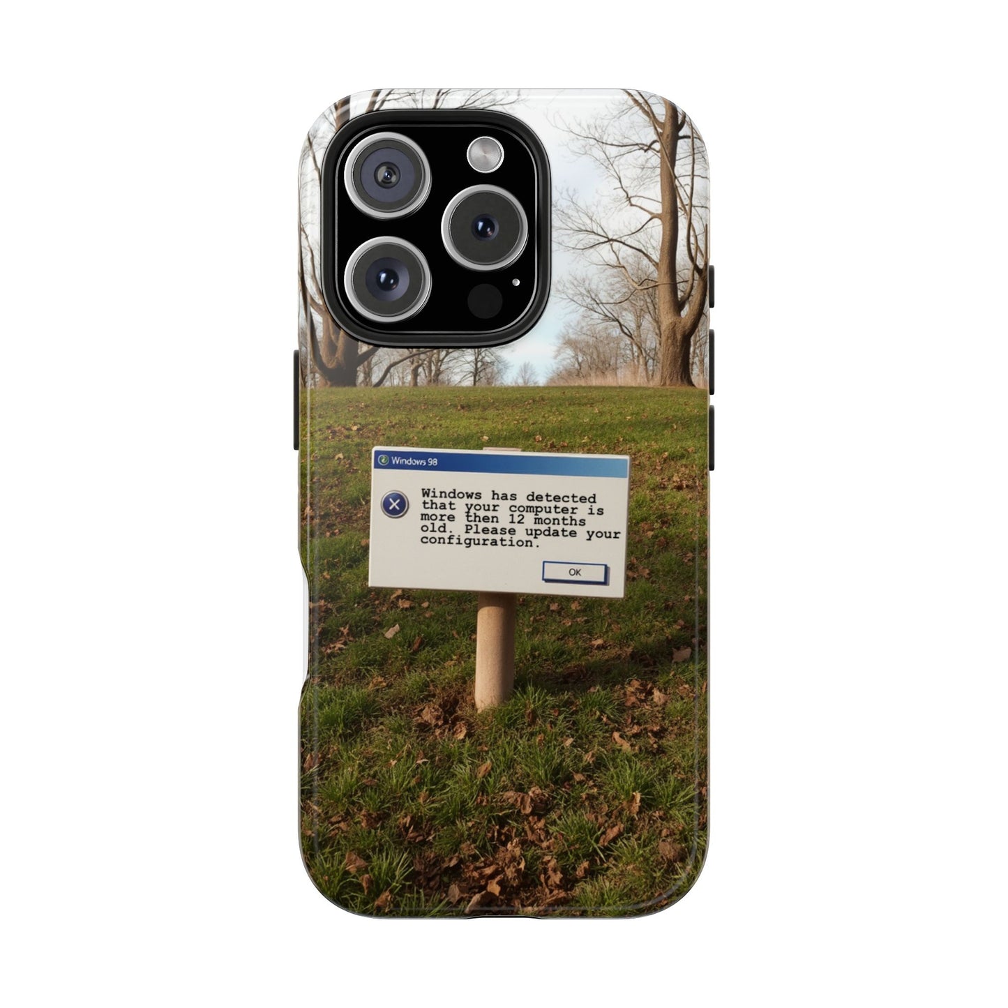 Durable Phone Case with Windows 98 Error Message Design - Perfect Gift for Tech Lovers