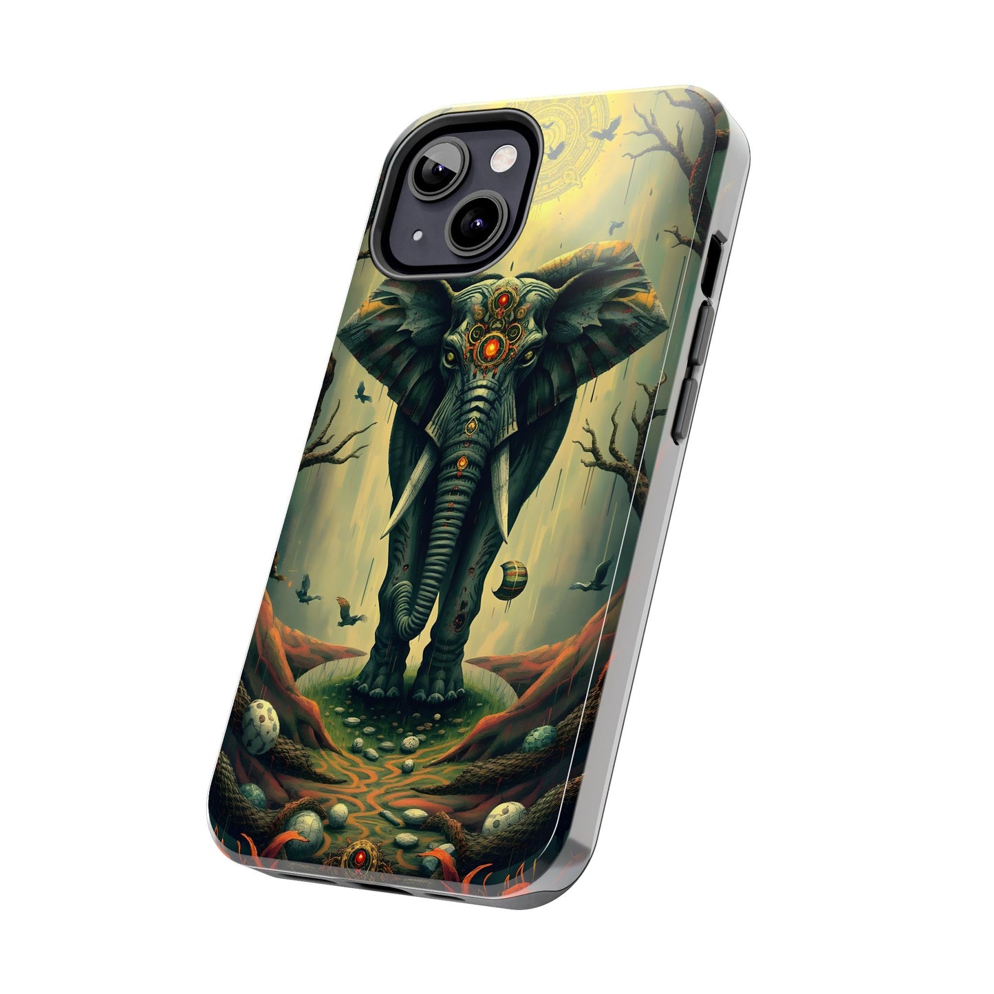 Mystical Forest Elephant Tough Phone Case | Vibrant Design for Nature Lovers - for iPhone
