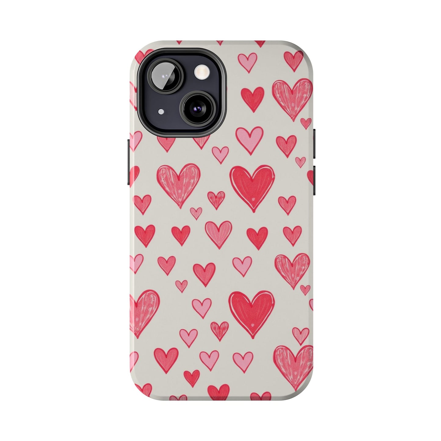 Heart Pattern Tough Phone Case - Cute and Stylish Protection