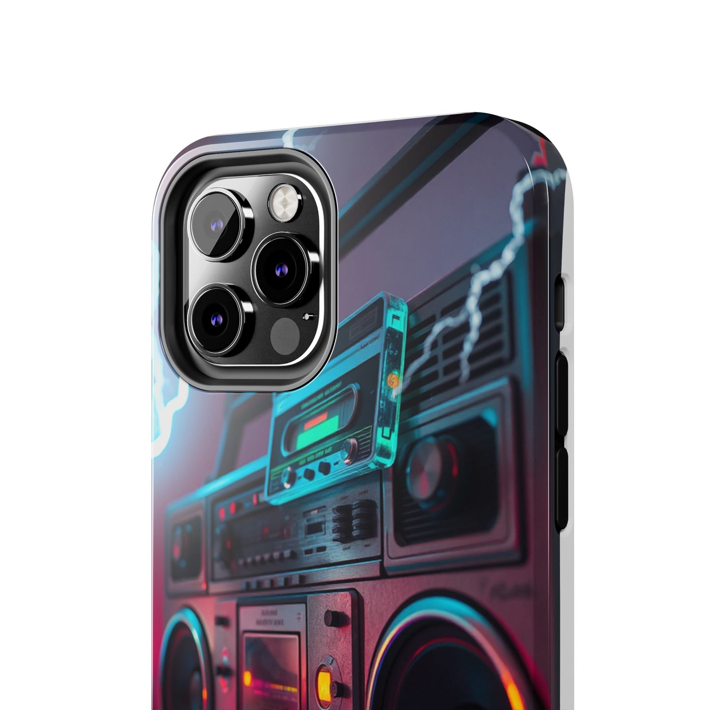 Retro Boombox Tough Phone Case – Vibrant Protection for Music Lovers