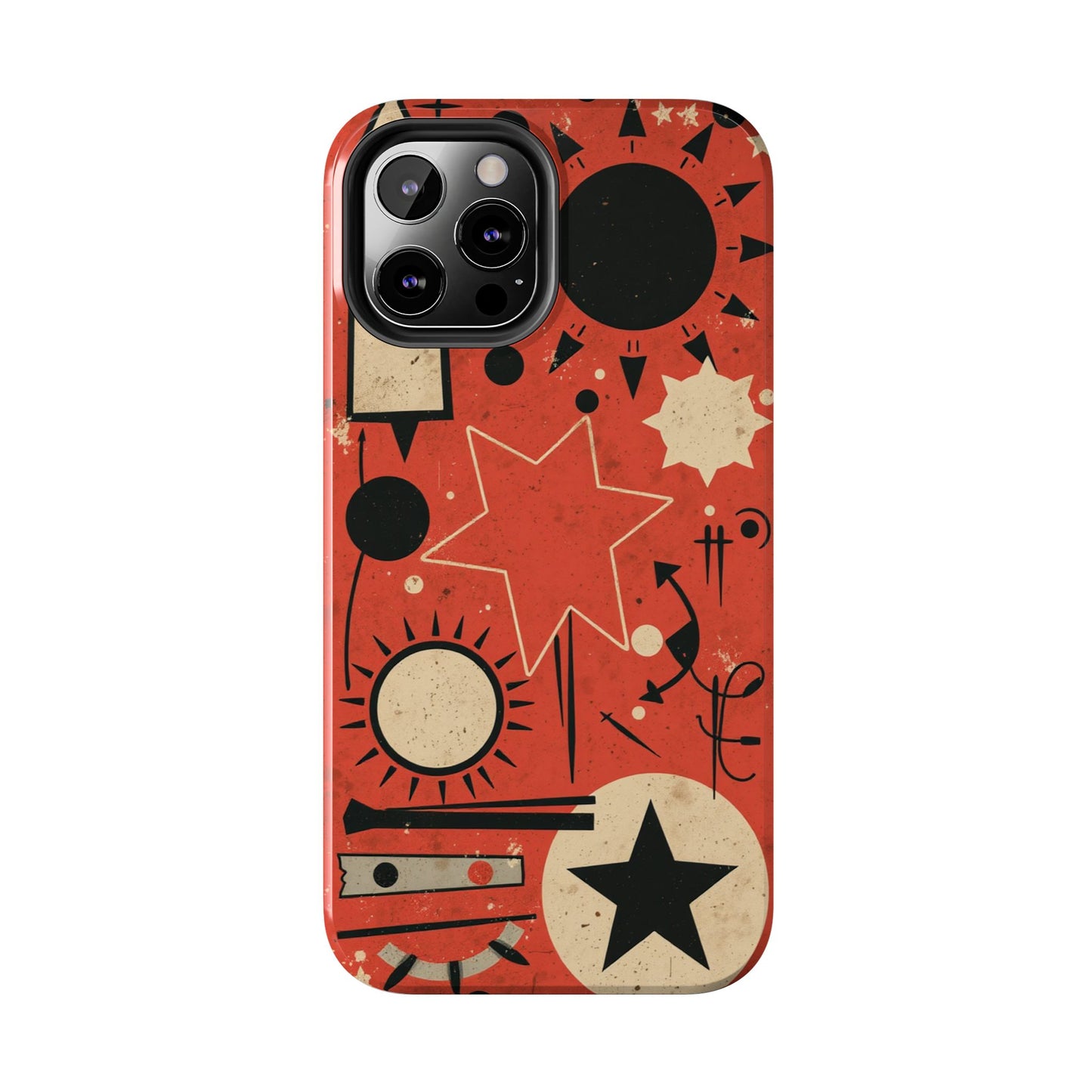 Retro Bold Tough Phone Case - Unique Geometric Design - for iPhone