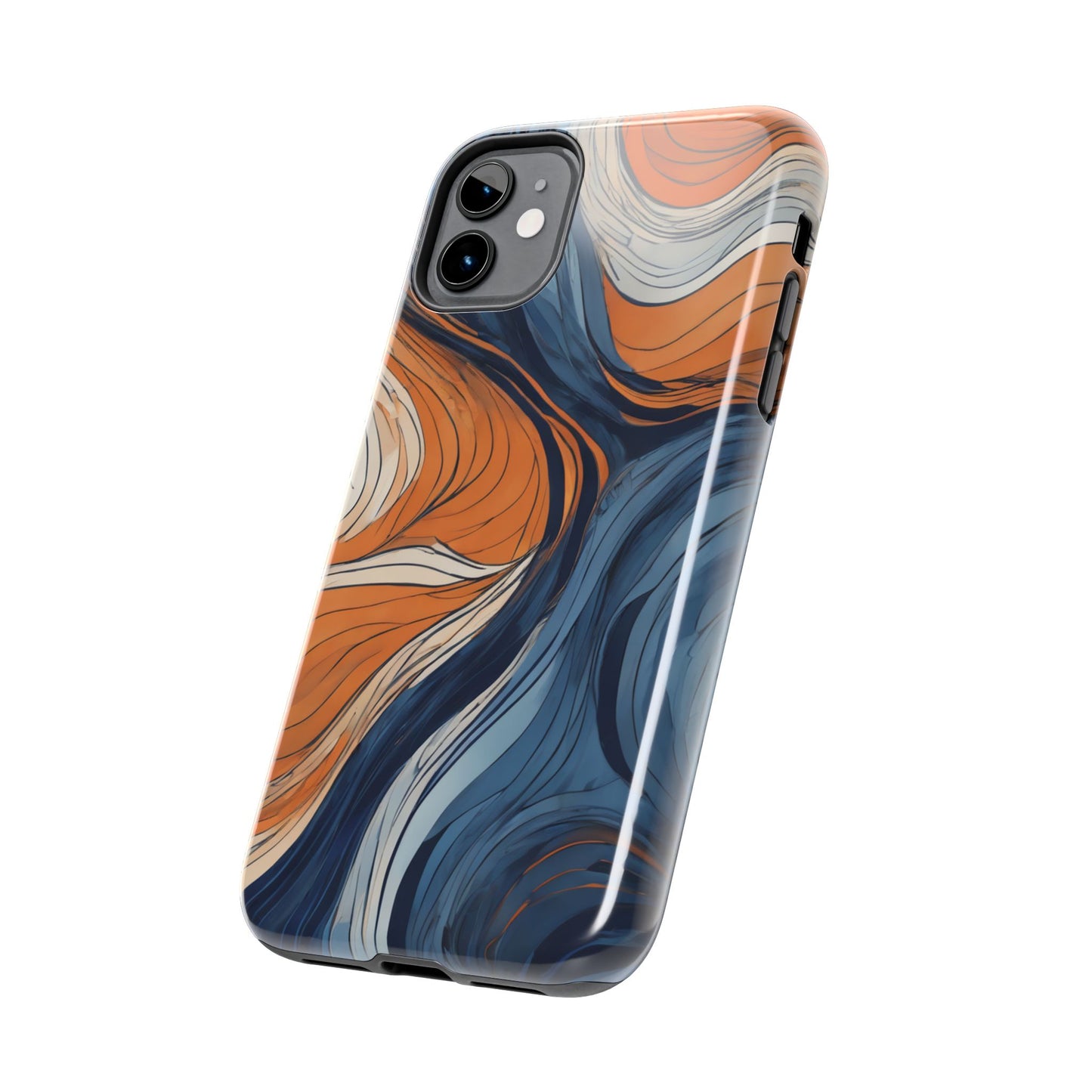 Artistic Tough Phone Case - Vibrant Abstract Waves Design - for iPhone