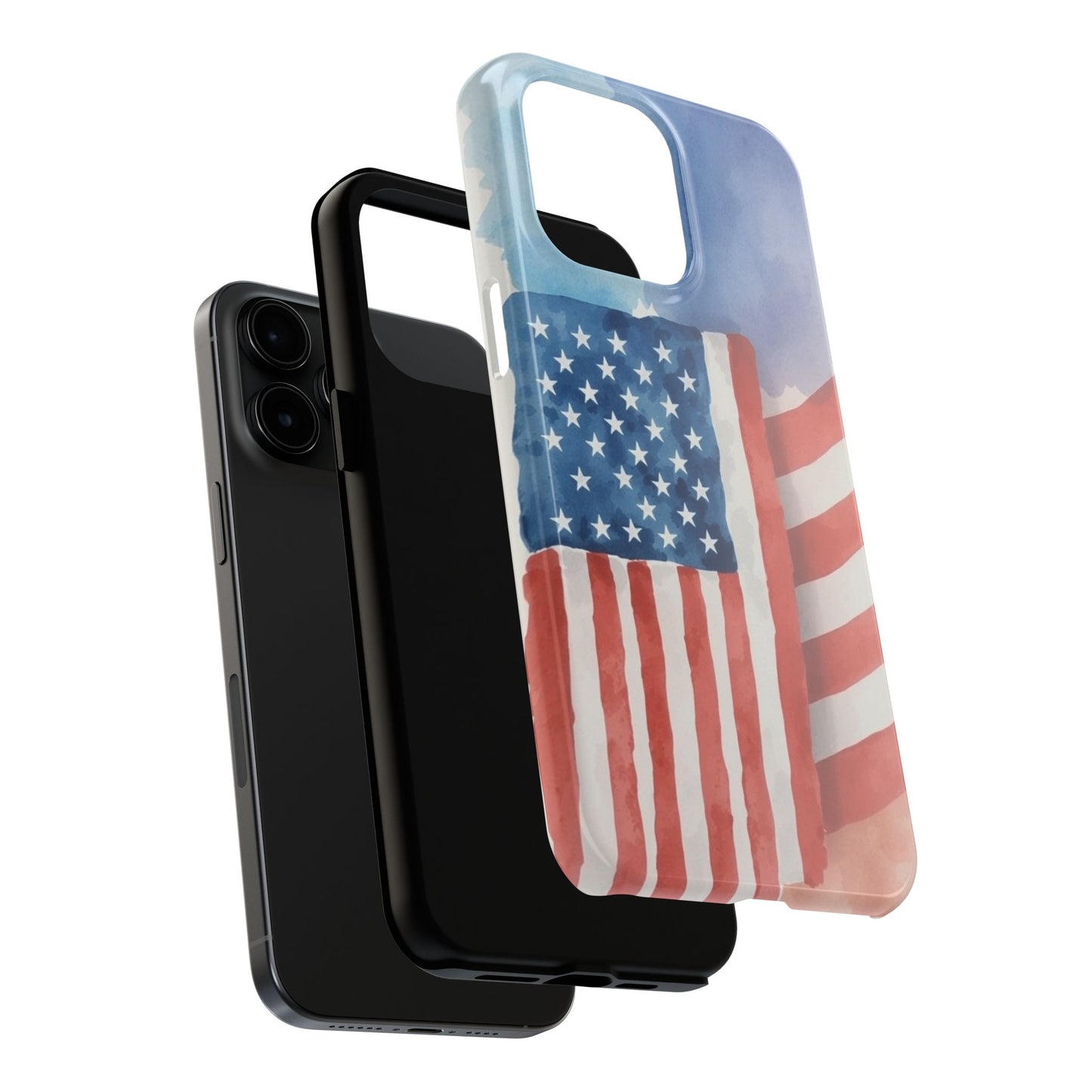 Abstract Watercolor American Flag Design - Tough Phone Case - for iPhone
